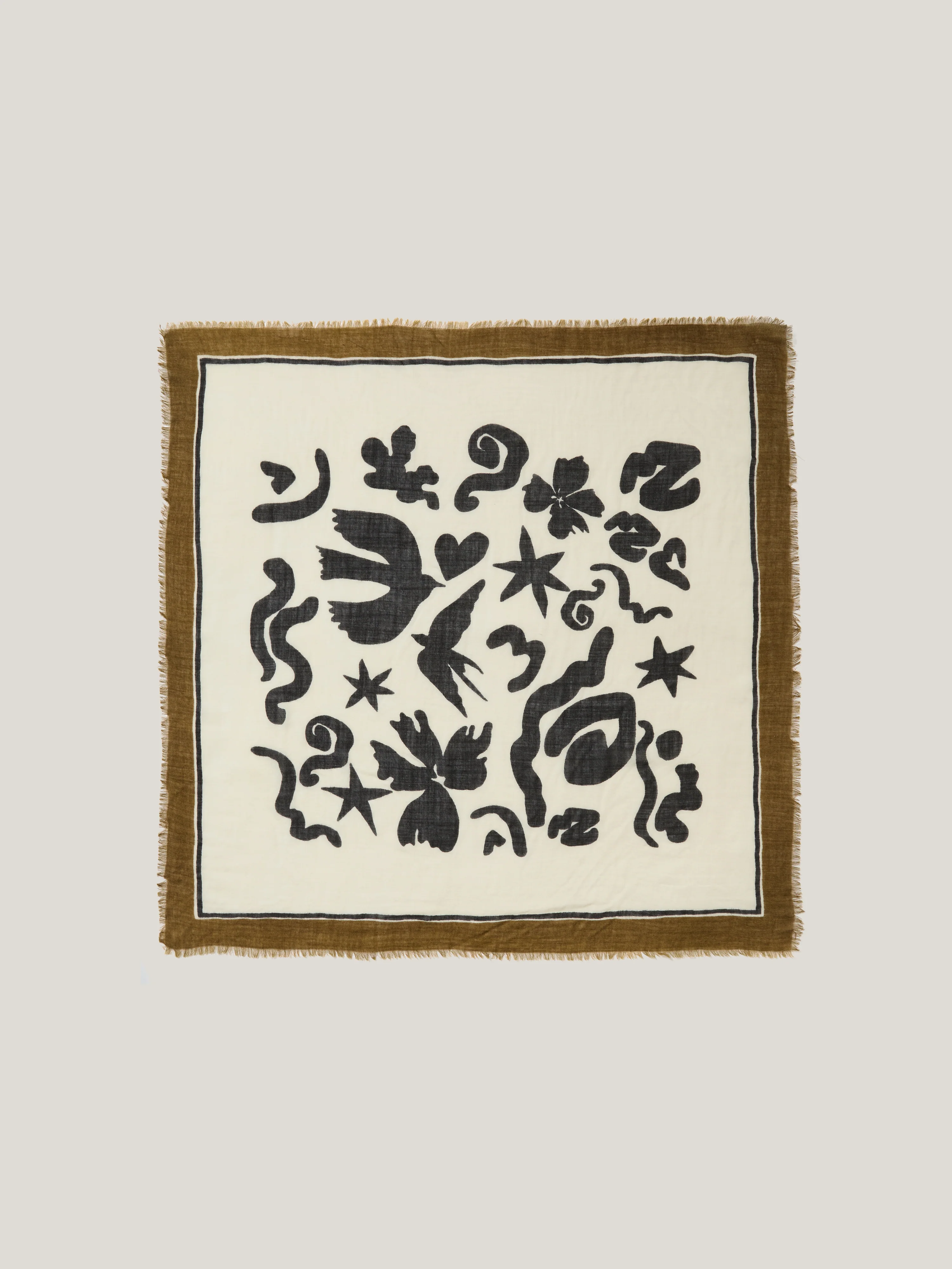 Abstract Kiss Wool Scarf | Monochrome