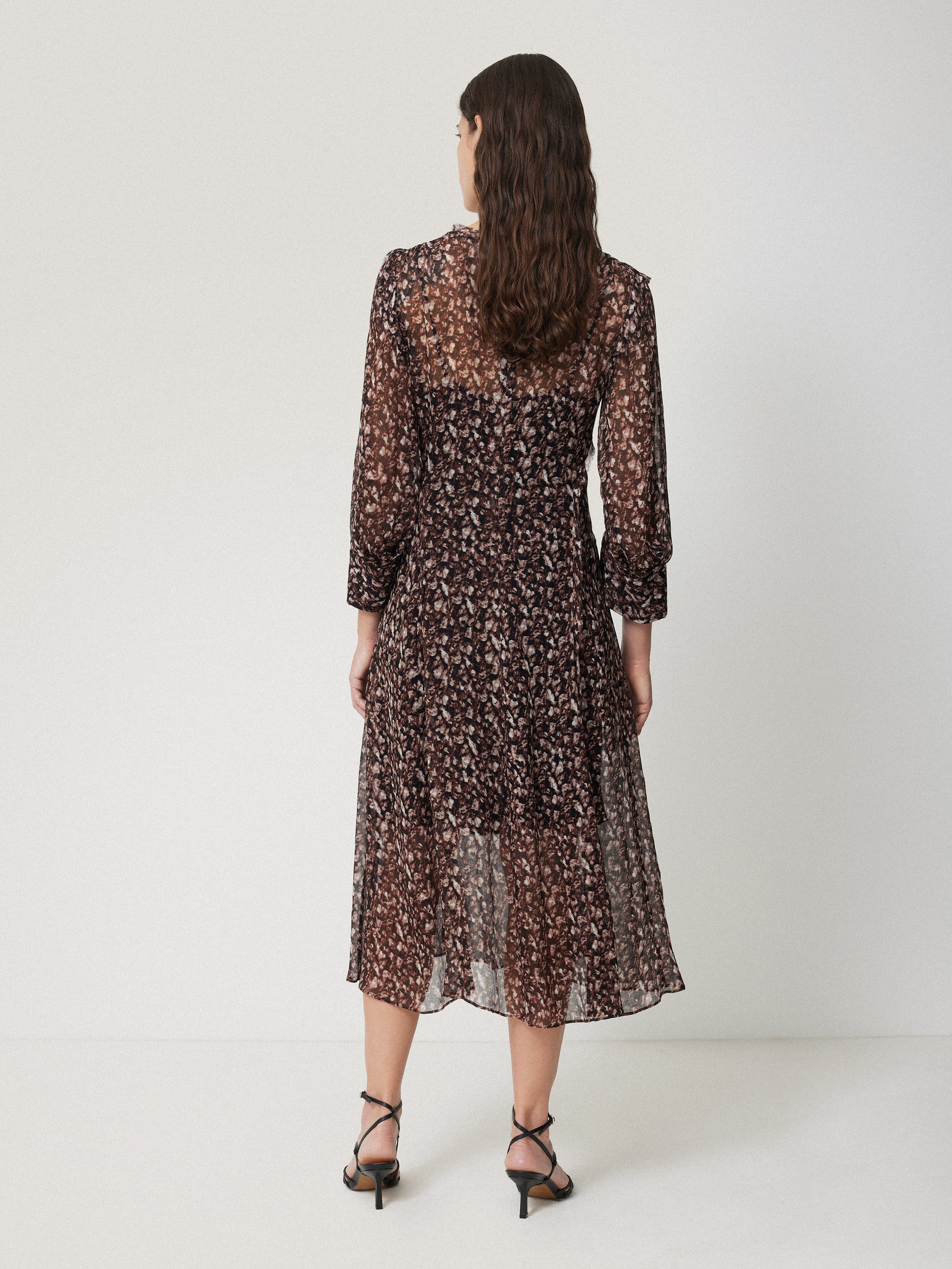 Abstract Leopard Midi Dress | Brown - Image 5
