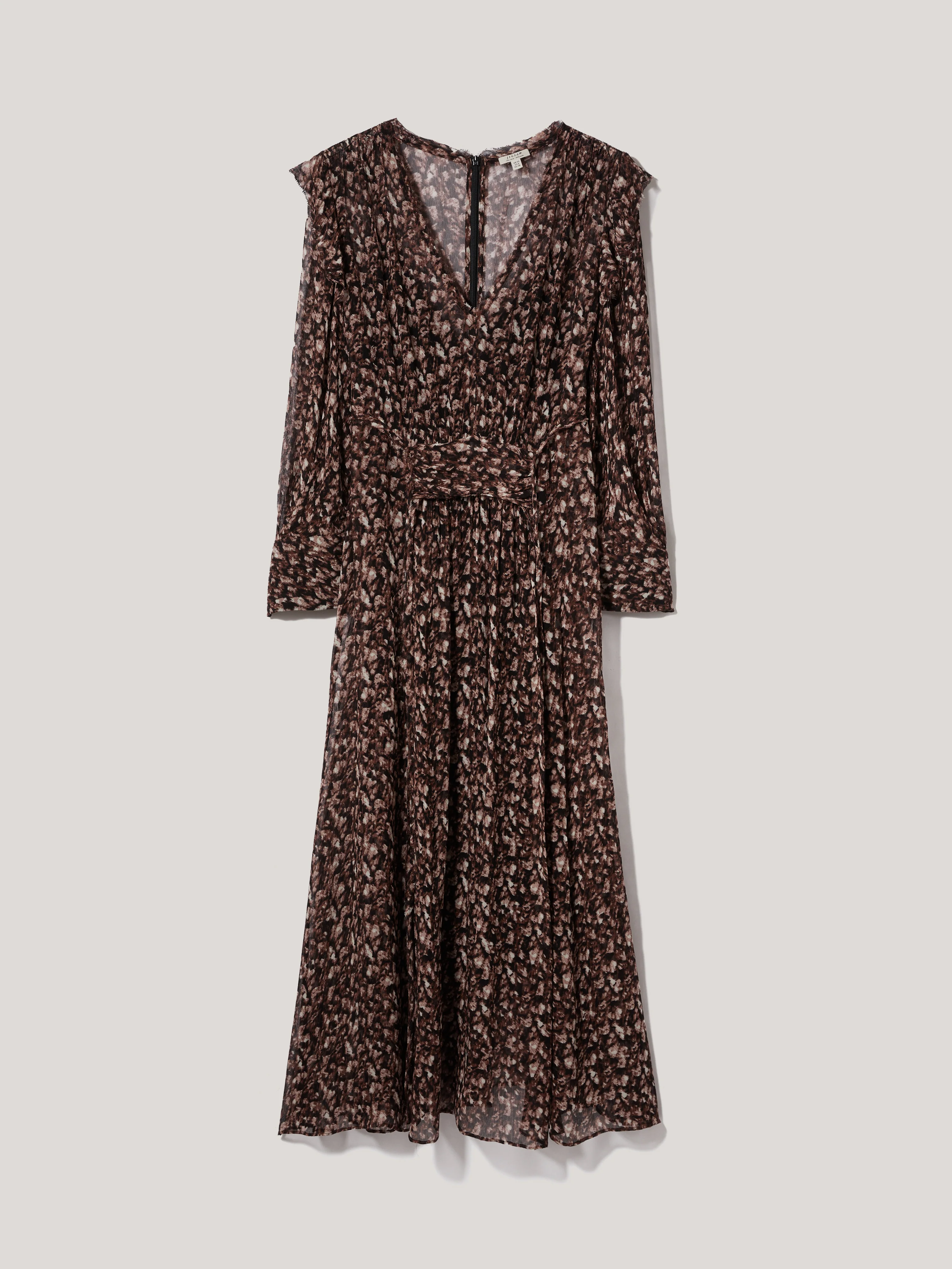 Abstract Leopard Midi Dress | Brown - Image 8