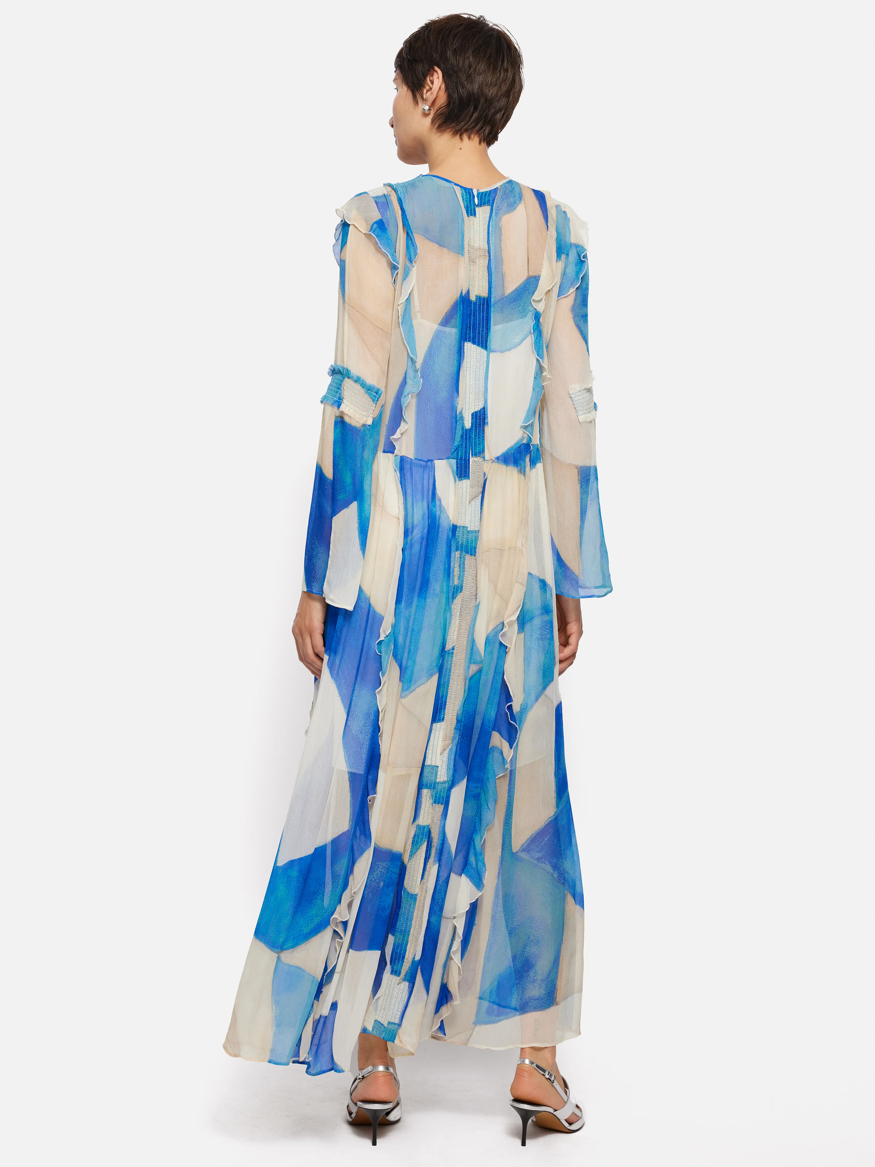 Abstract Long Sleeve Dress | Blue - Image 5