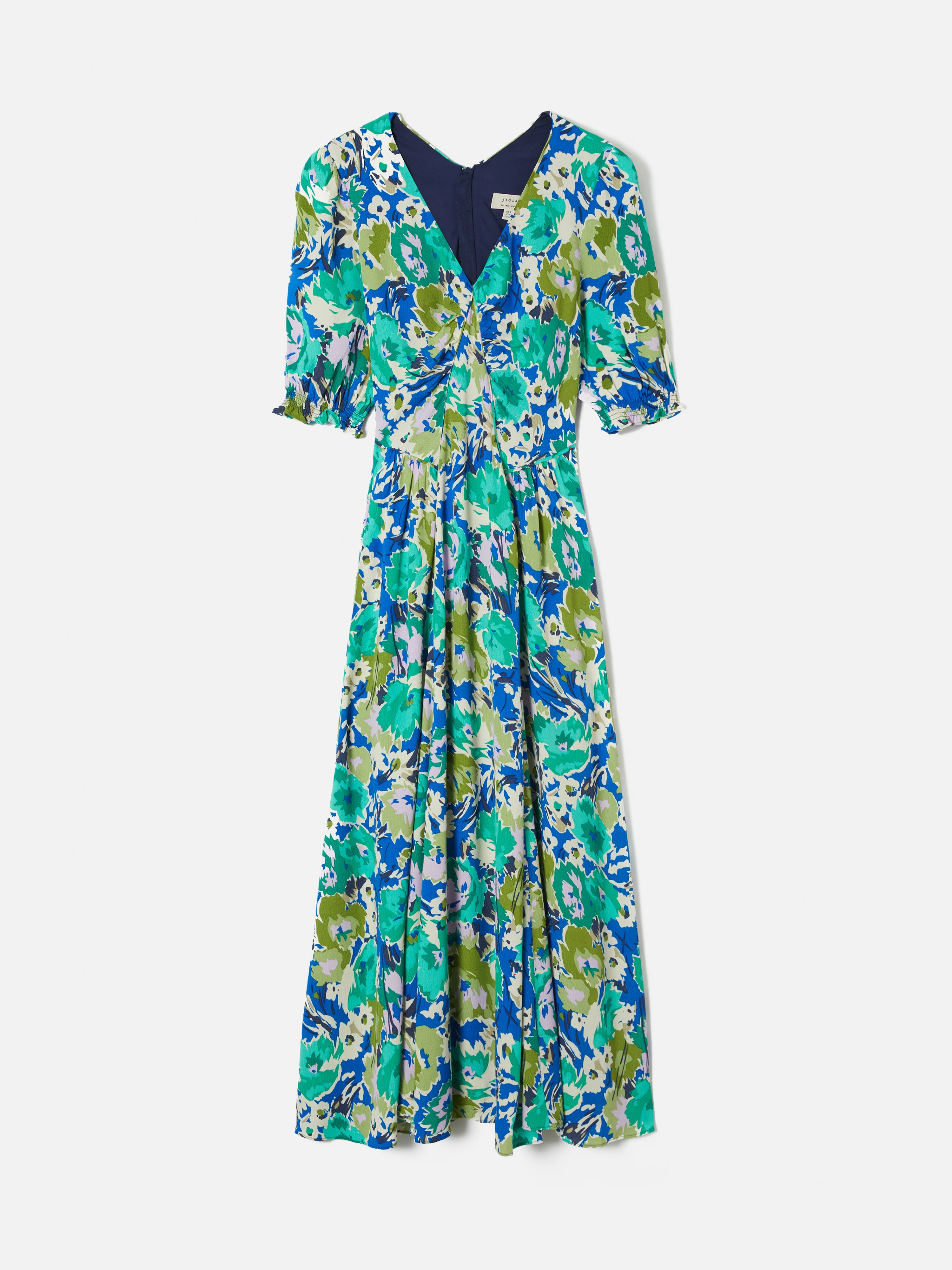 Abstract Meadow Midi Tea Dress | Green - Image 7