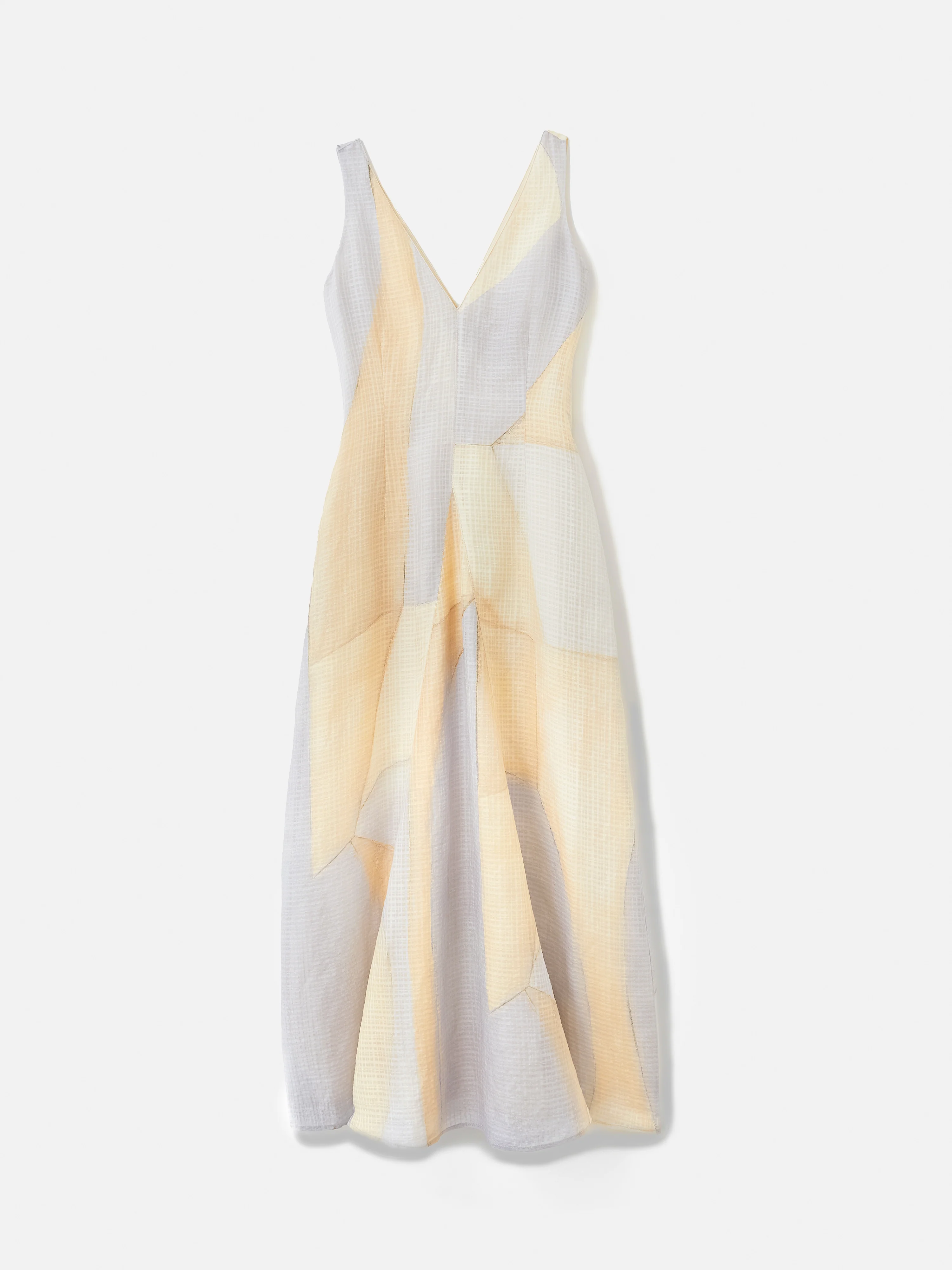 Abstract Silk Linen Gauze Dress | Blue - Image 7