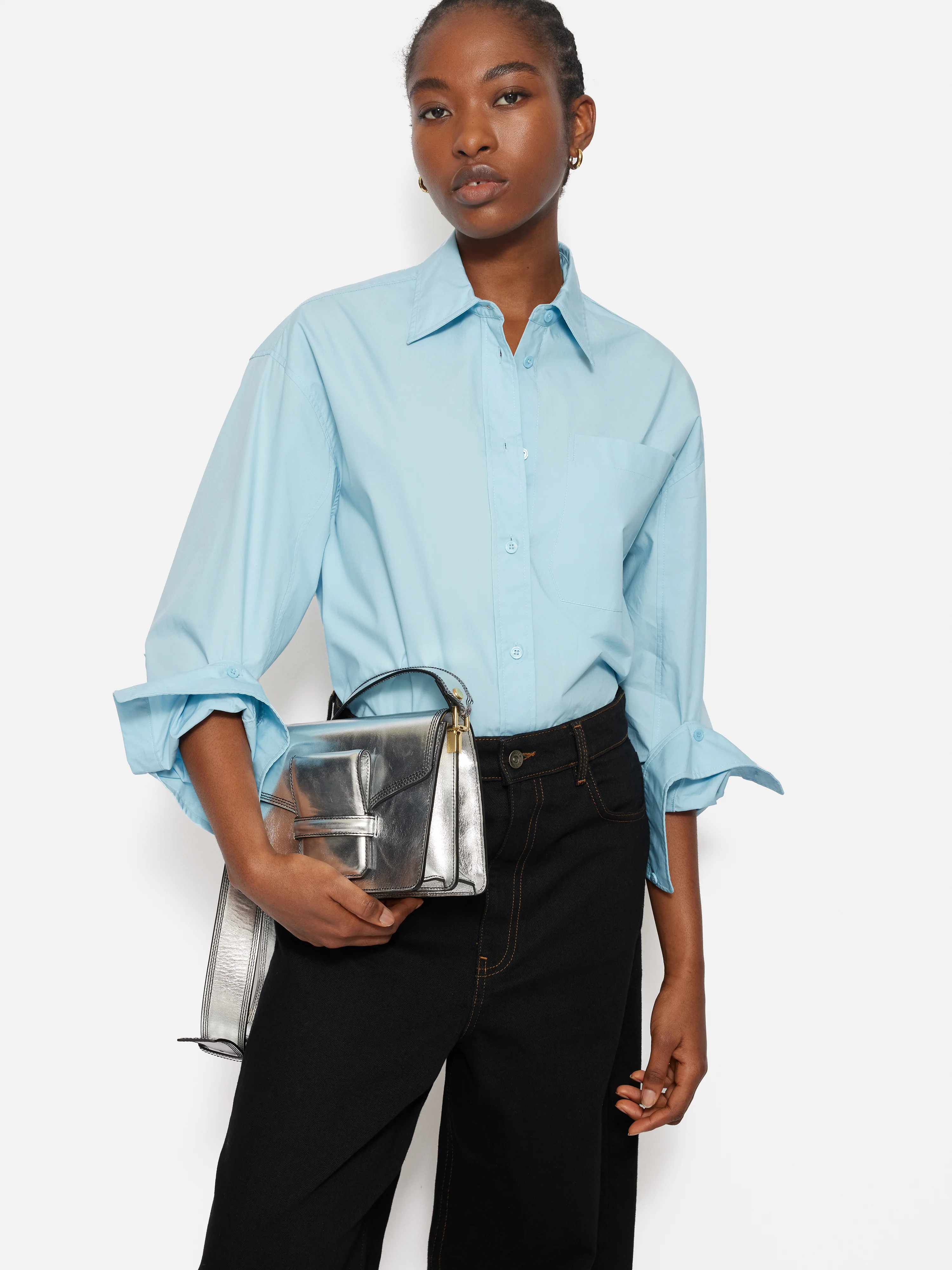 Ada Leather Crossbody Bag | Silver - Image 2