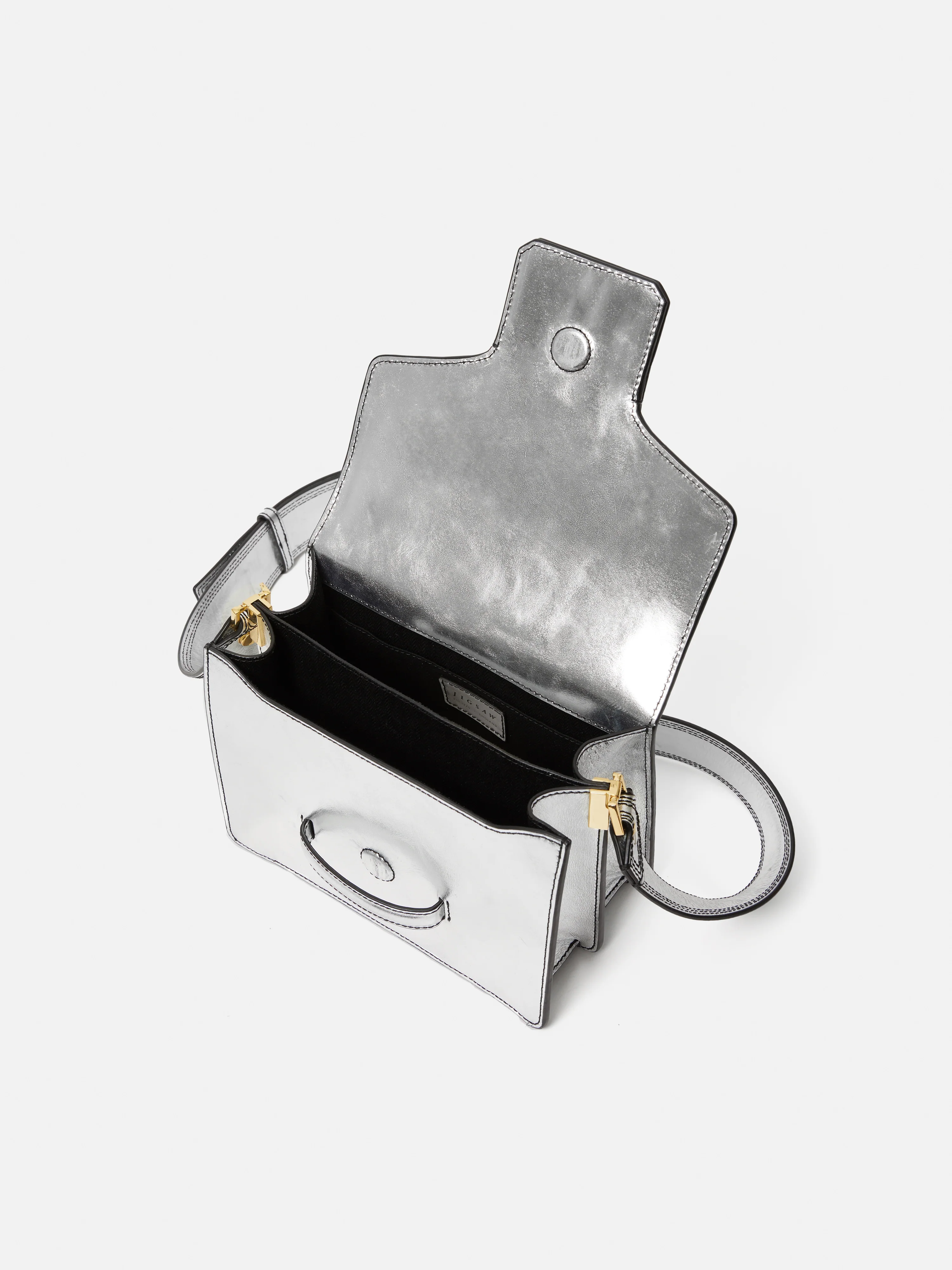 Ada Leather Crossbody Bag | Silver - Image 4