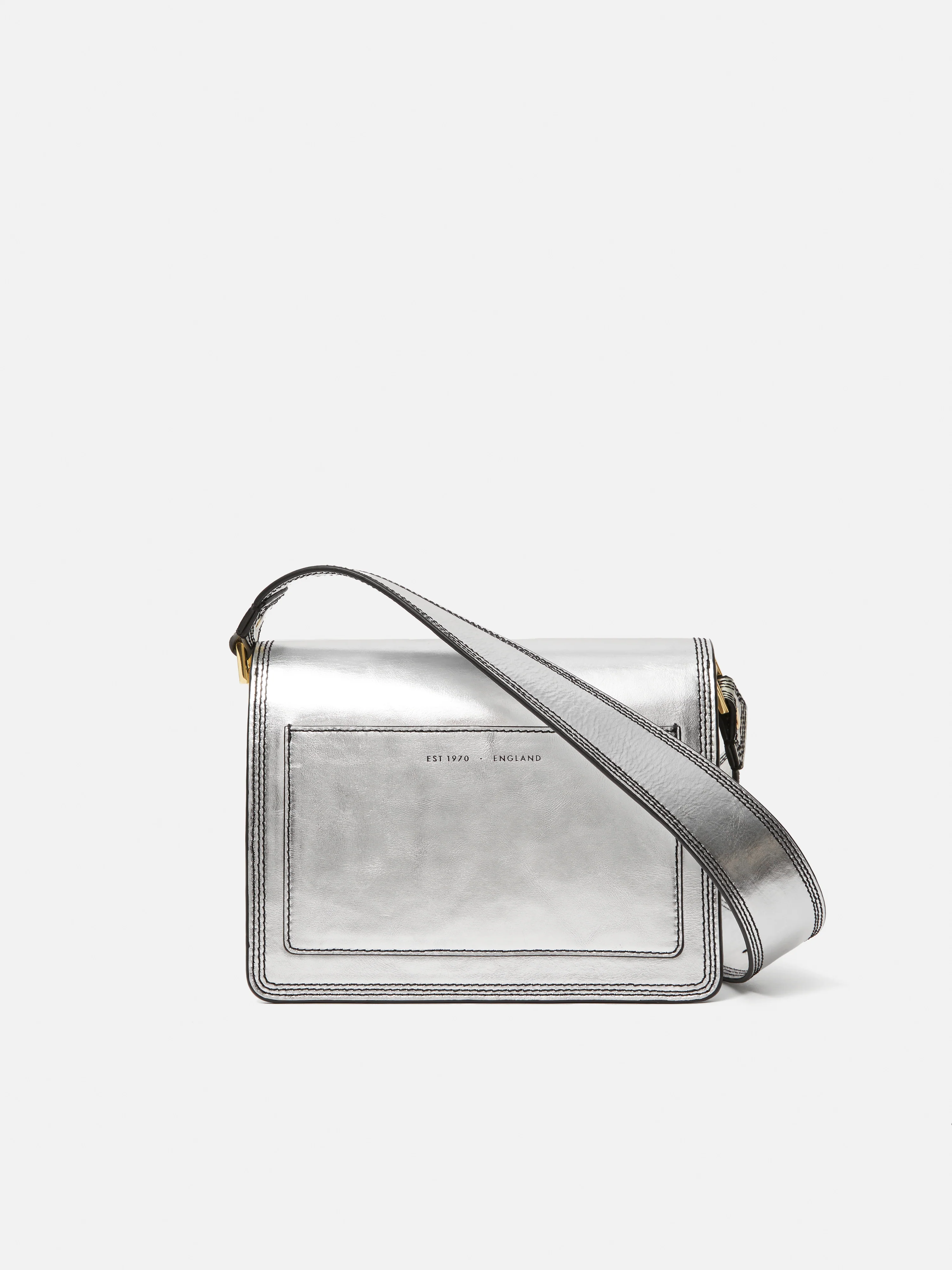 Ada Leather Crossbody Bag | Silver - Image 5