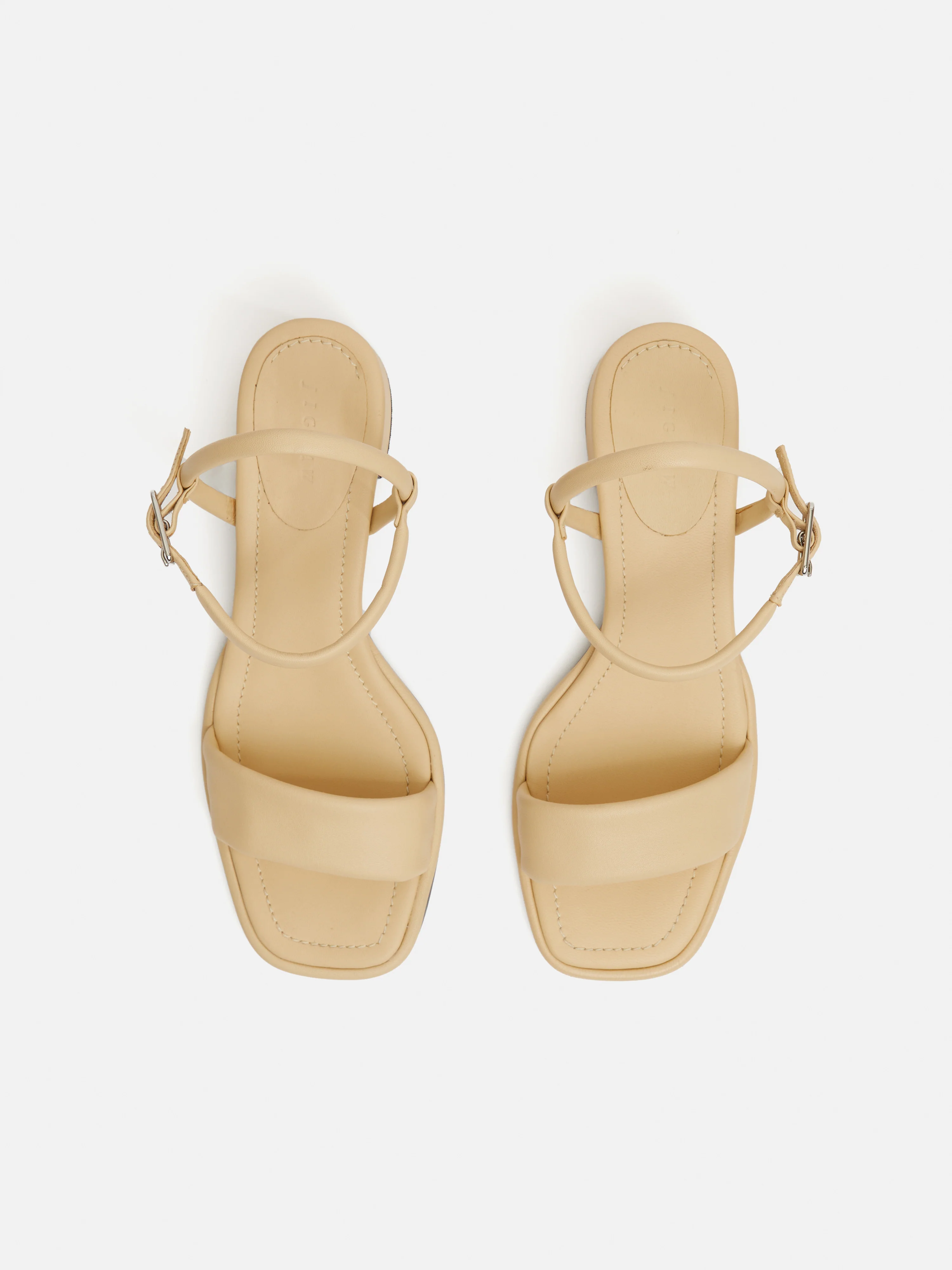 Adel Leather Heeled Sandal | Cream - Image 4