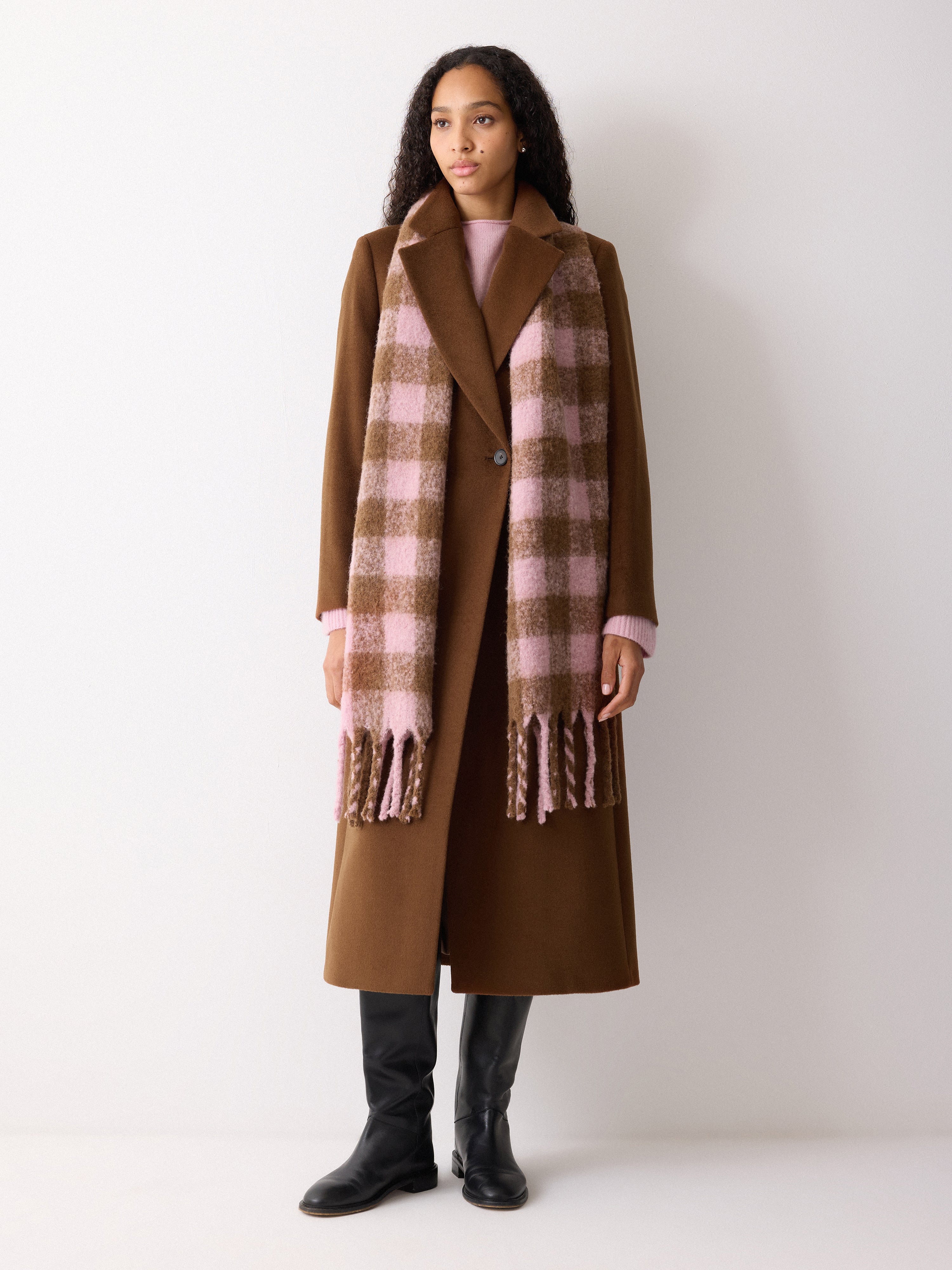 Alpaca Blend Check Scarf | Multi - Image 3