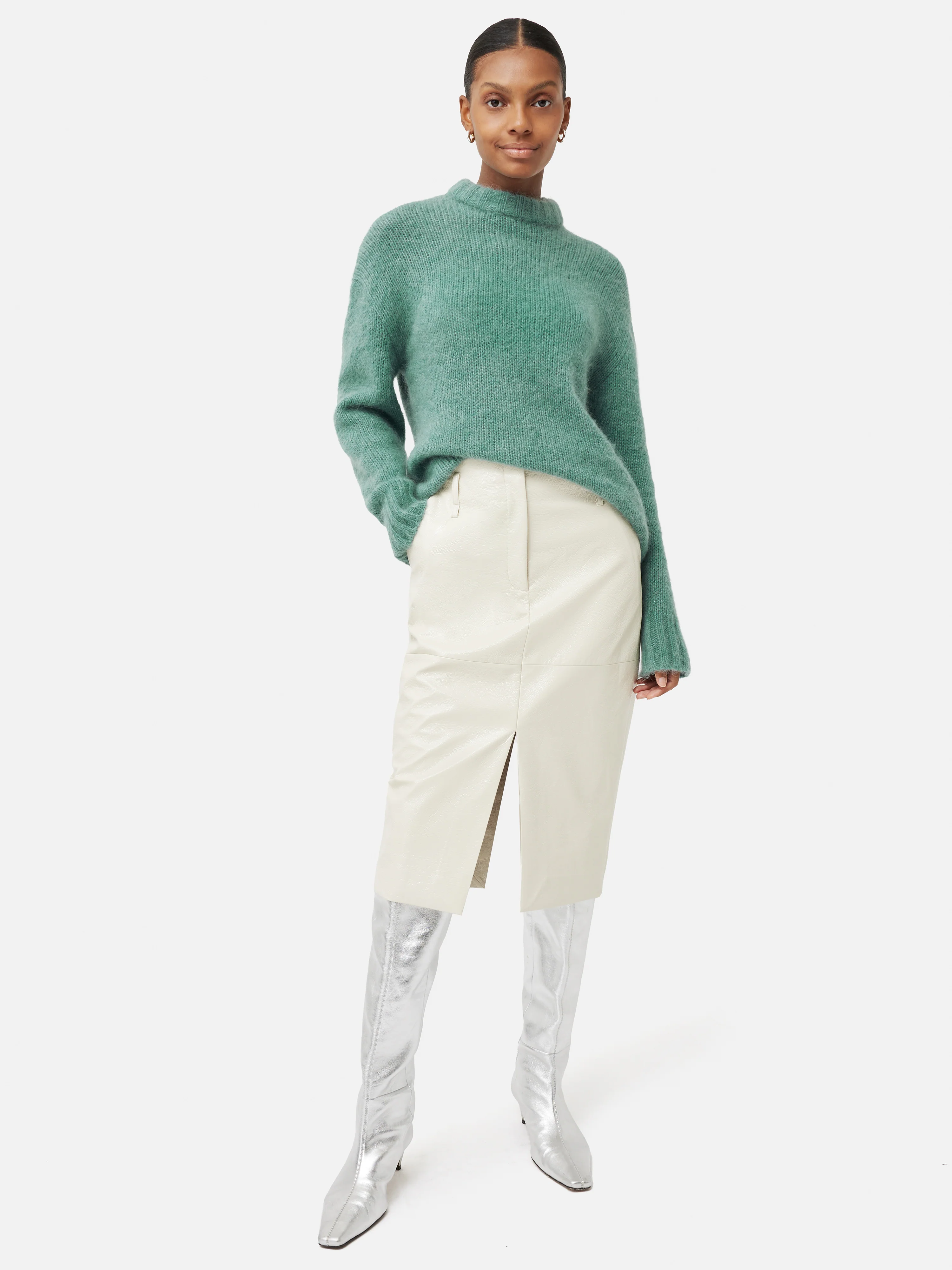 Alpaca Blend Oversized Jumper | Blue - Image 3