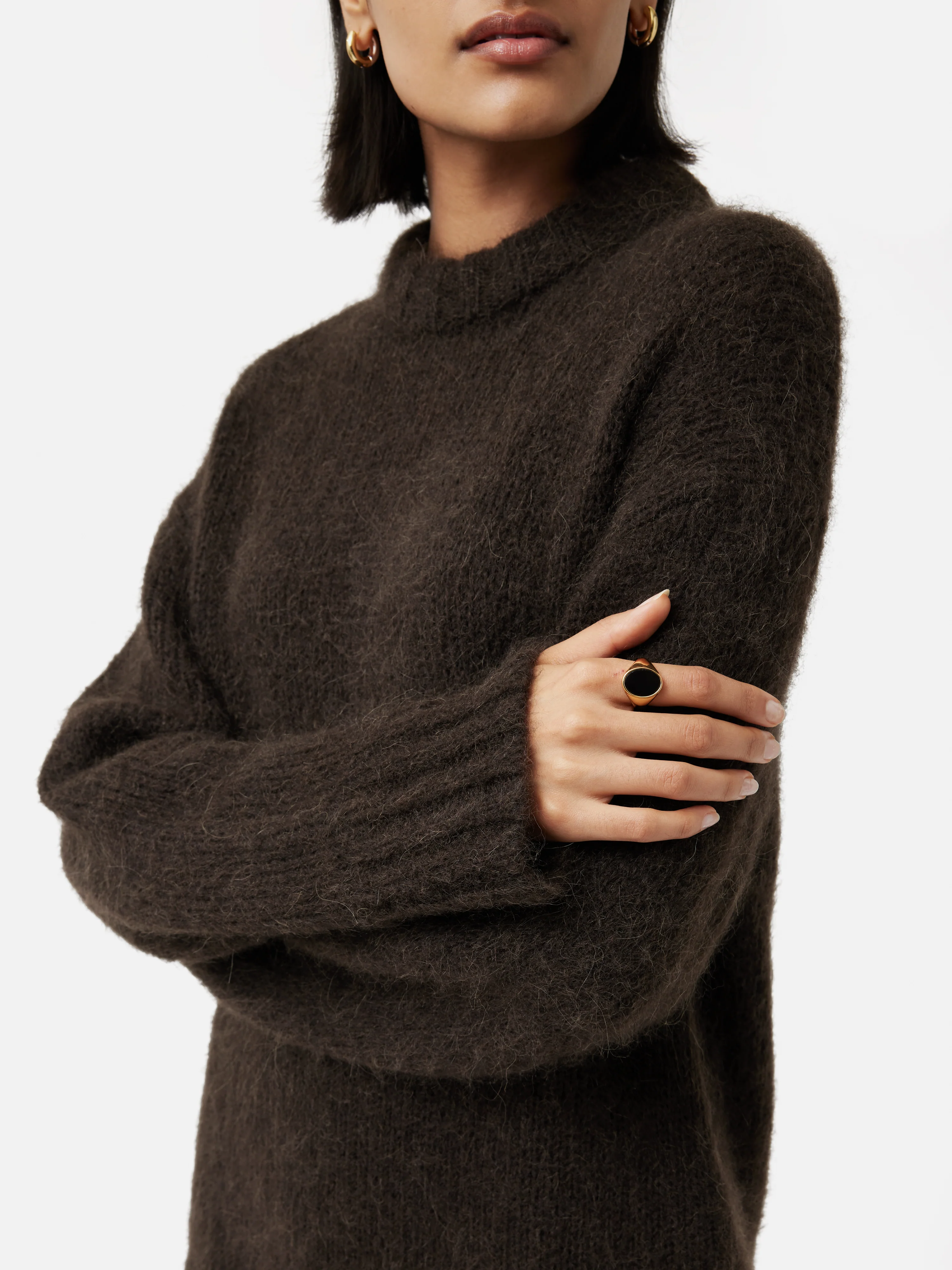 Alpaca Blend Oversized Jumper | Brown - Image 4