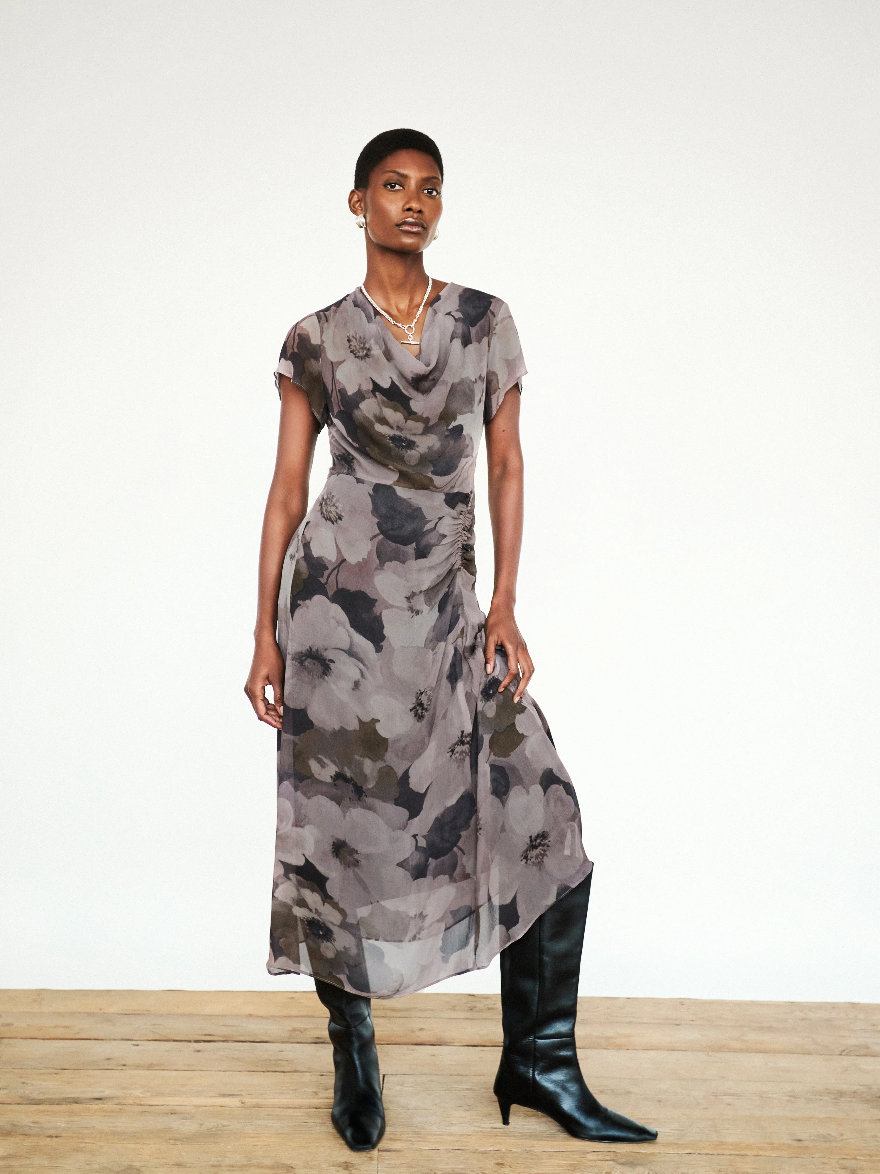 Antique Floral Midi Dress | Multi