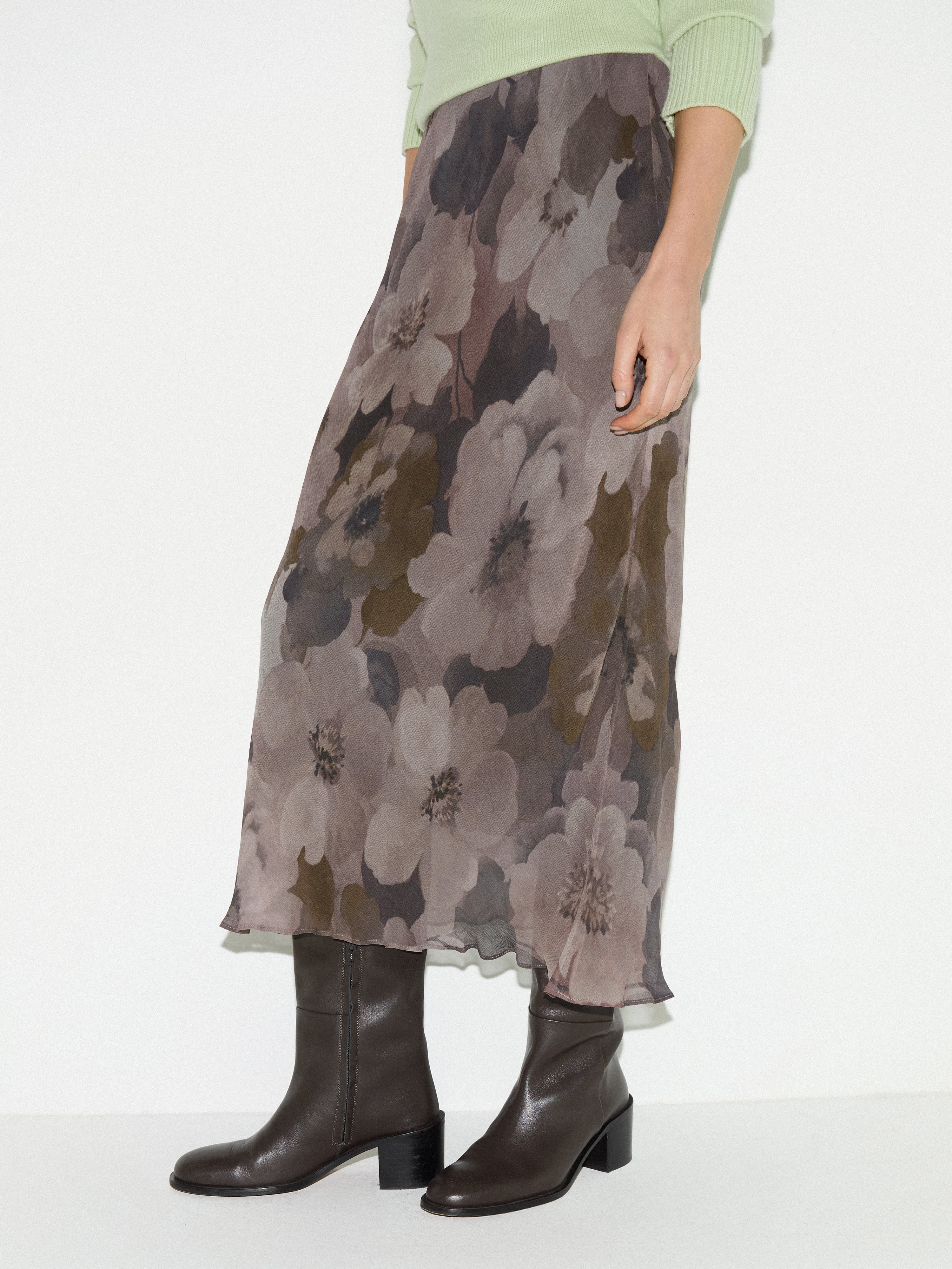 Antique Floral Midi Skirt | Multi - Image 3