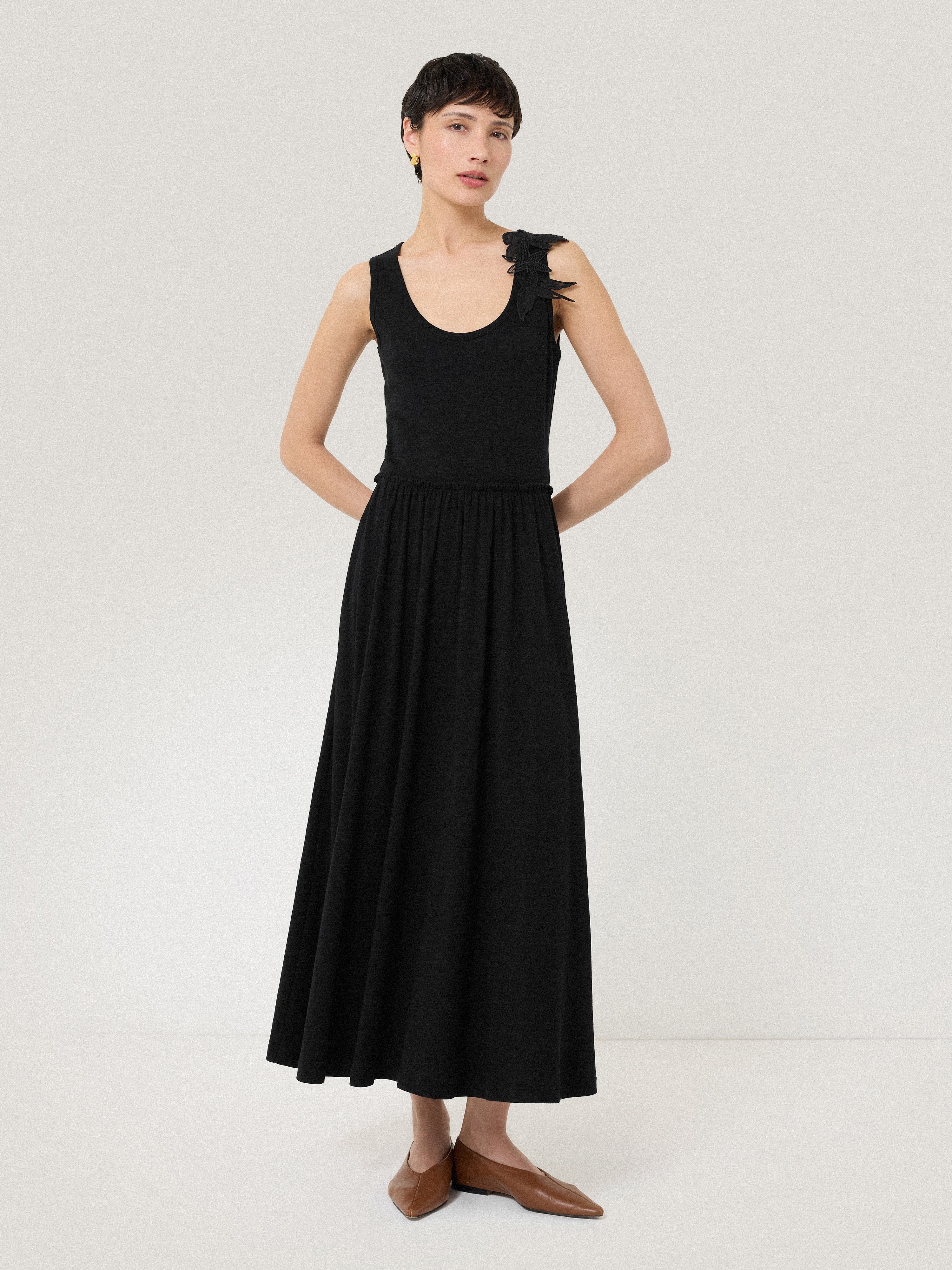 Applique Jersey Sundress | Black - Image 3