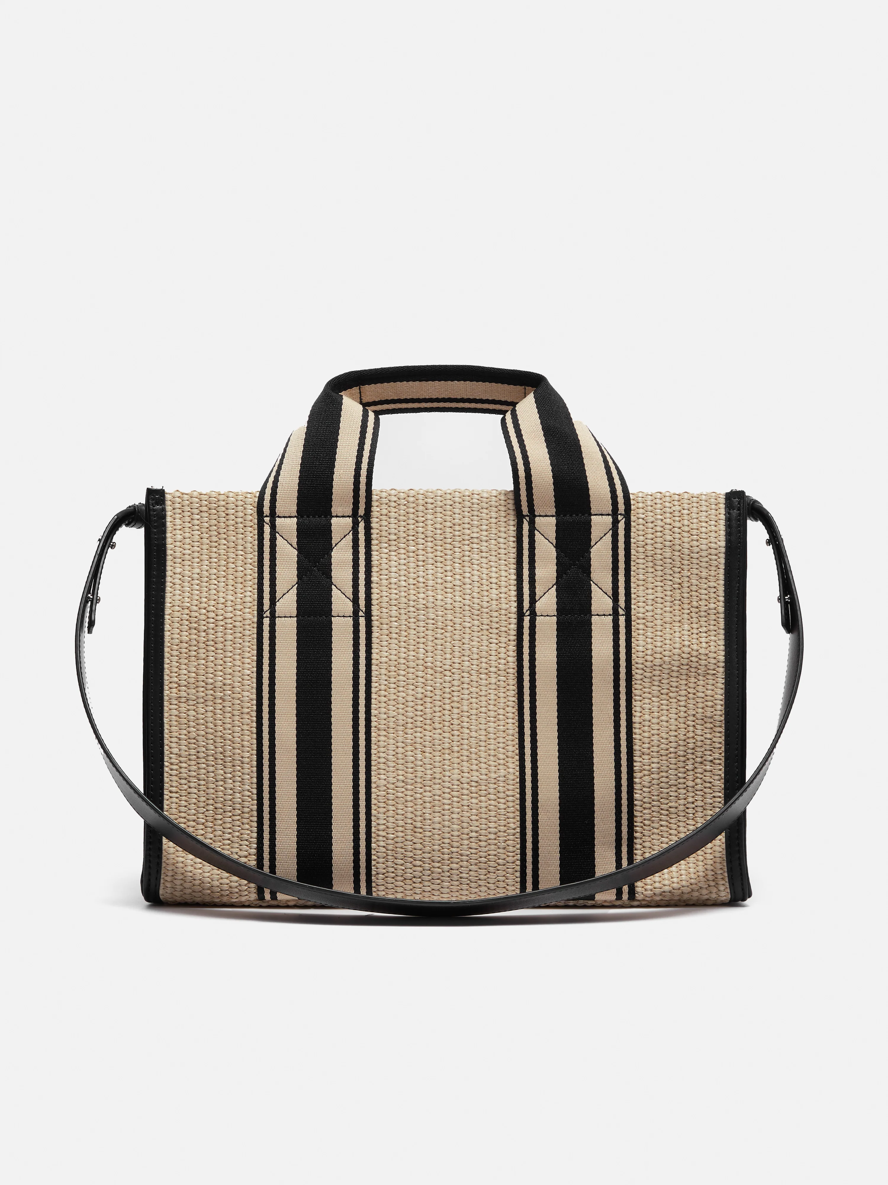 Athena Stripe Woven Tote | Natural - Image 5