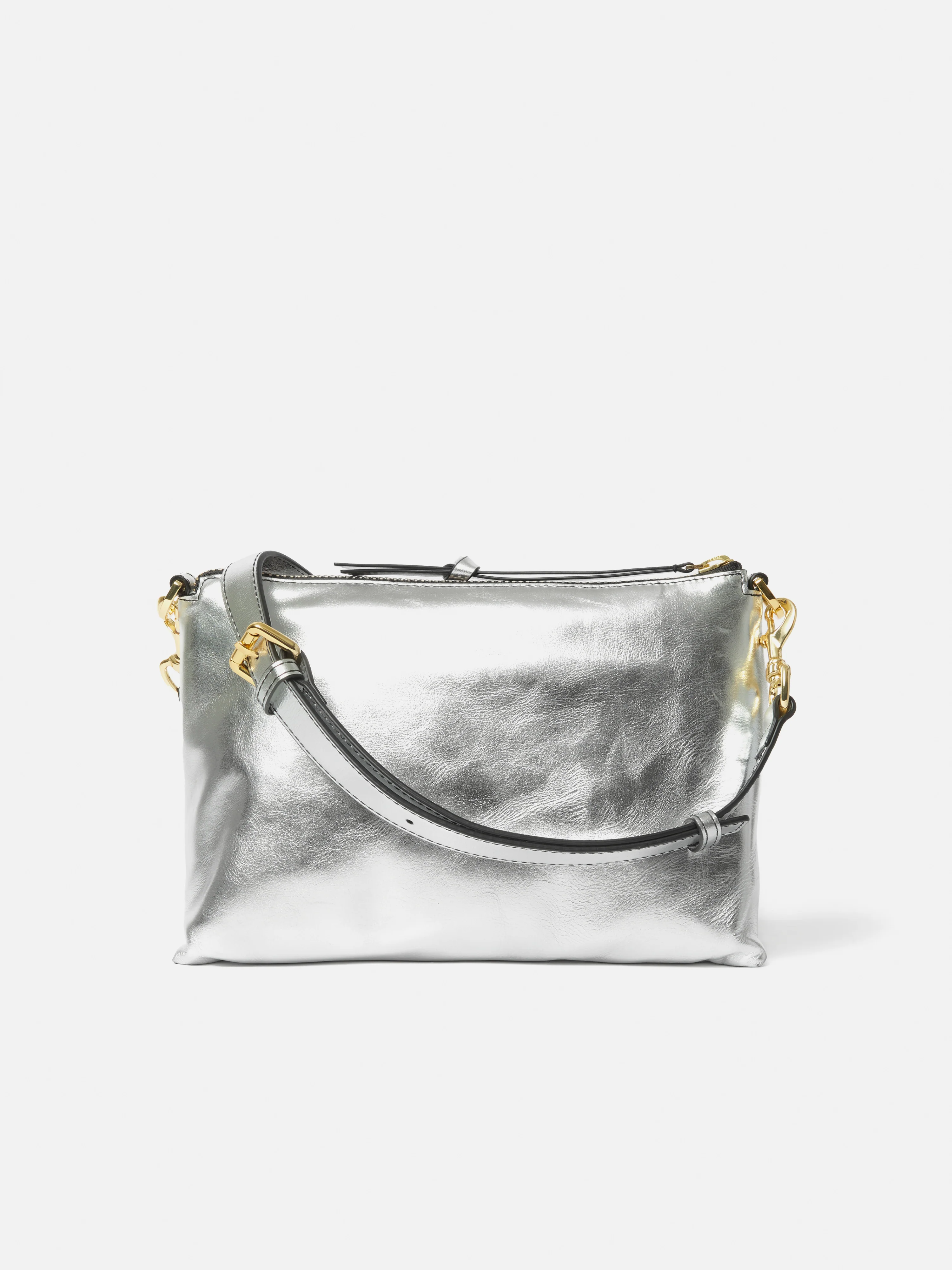 Ava Leather Crossbody | Silver - Image 5
