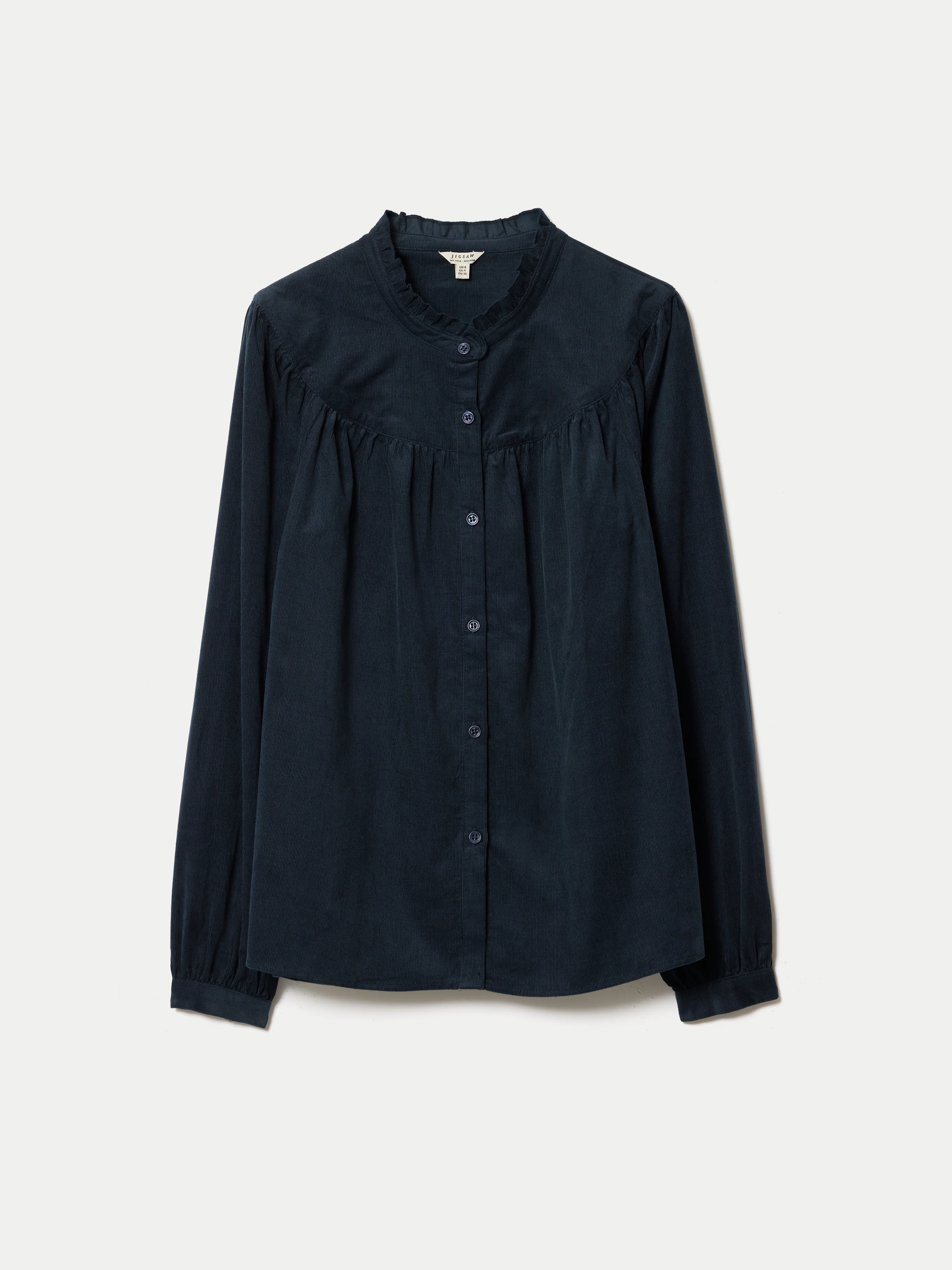 Baby Cord Frill Neck Shirt | Navy - Image 5