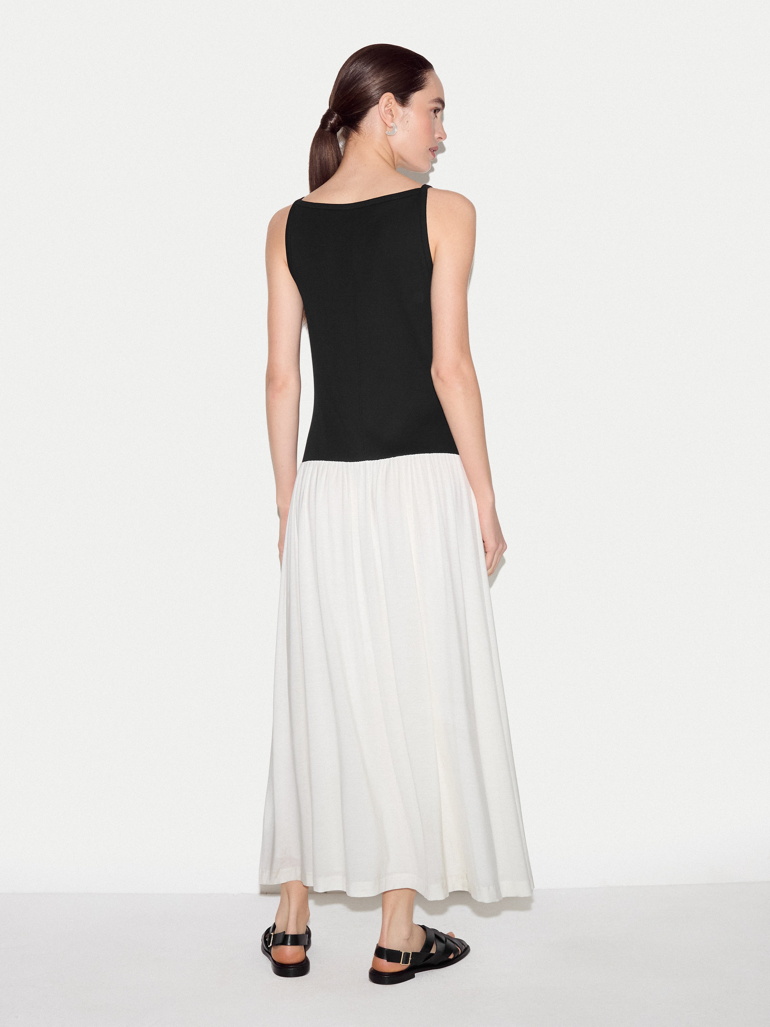 Baby Rib Button Cami Dress | Black - Image 5