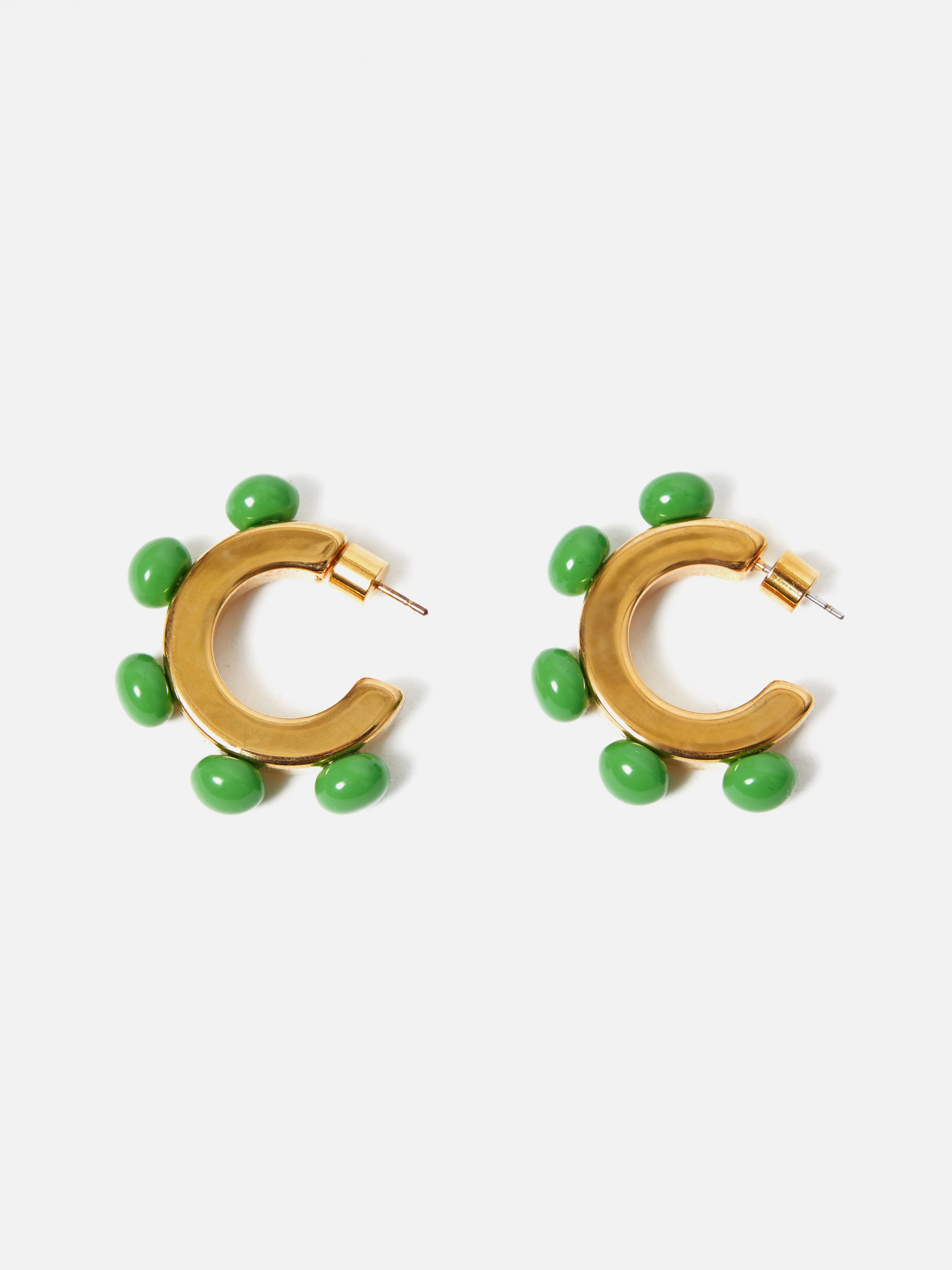 Ball Hoop Earrings | Green - Image 3
