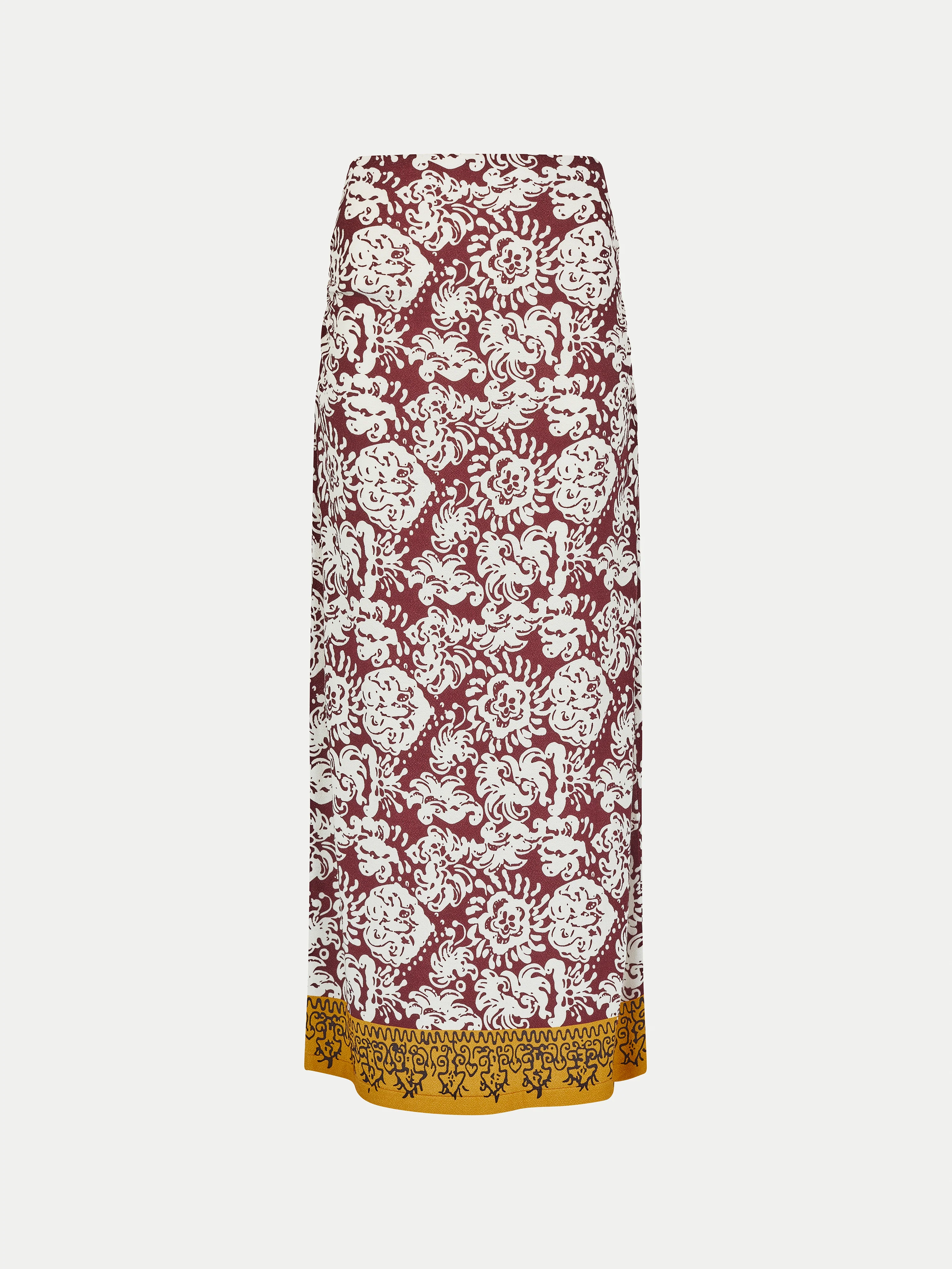 Batik Jersey Midi Skirt | Burgundy - Image 6