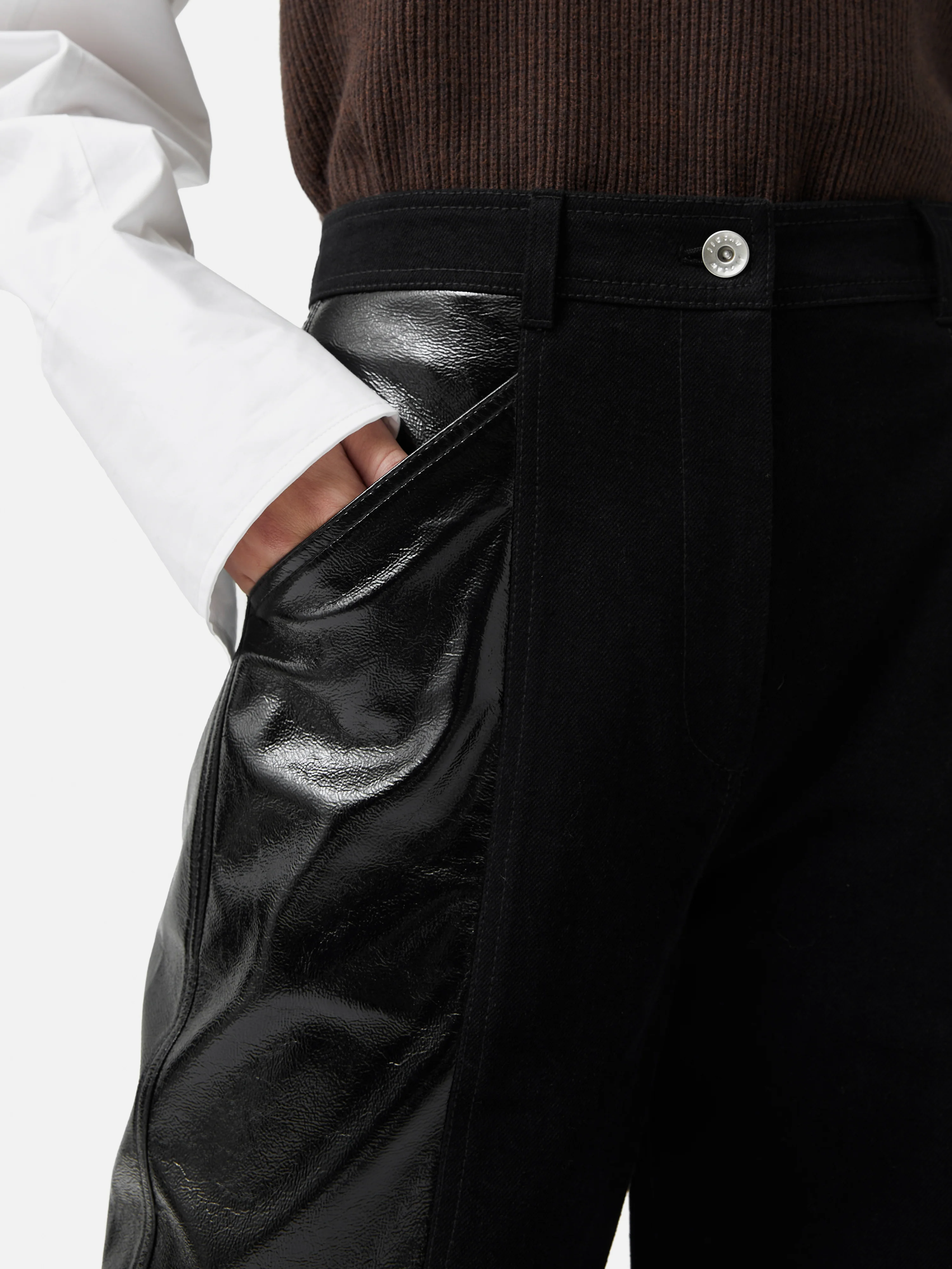 Beck Patent Panelled Jean | Black - Image 4