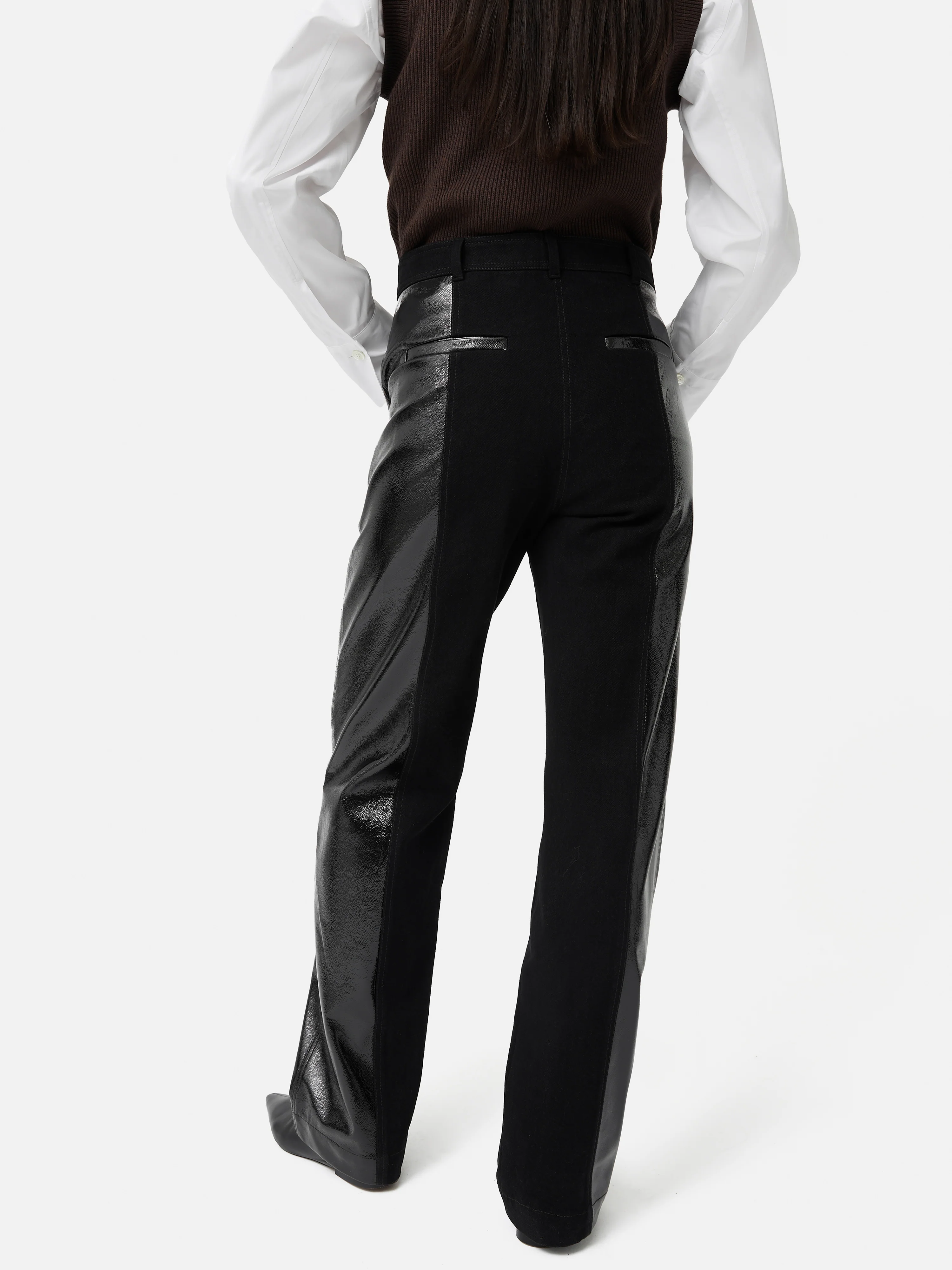Beck Patent Panelled Jean | Black - Image 5