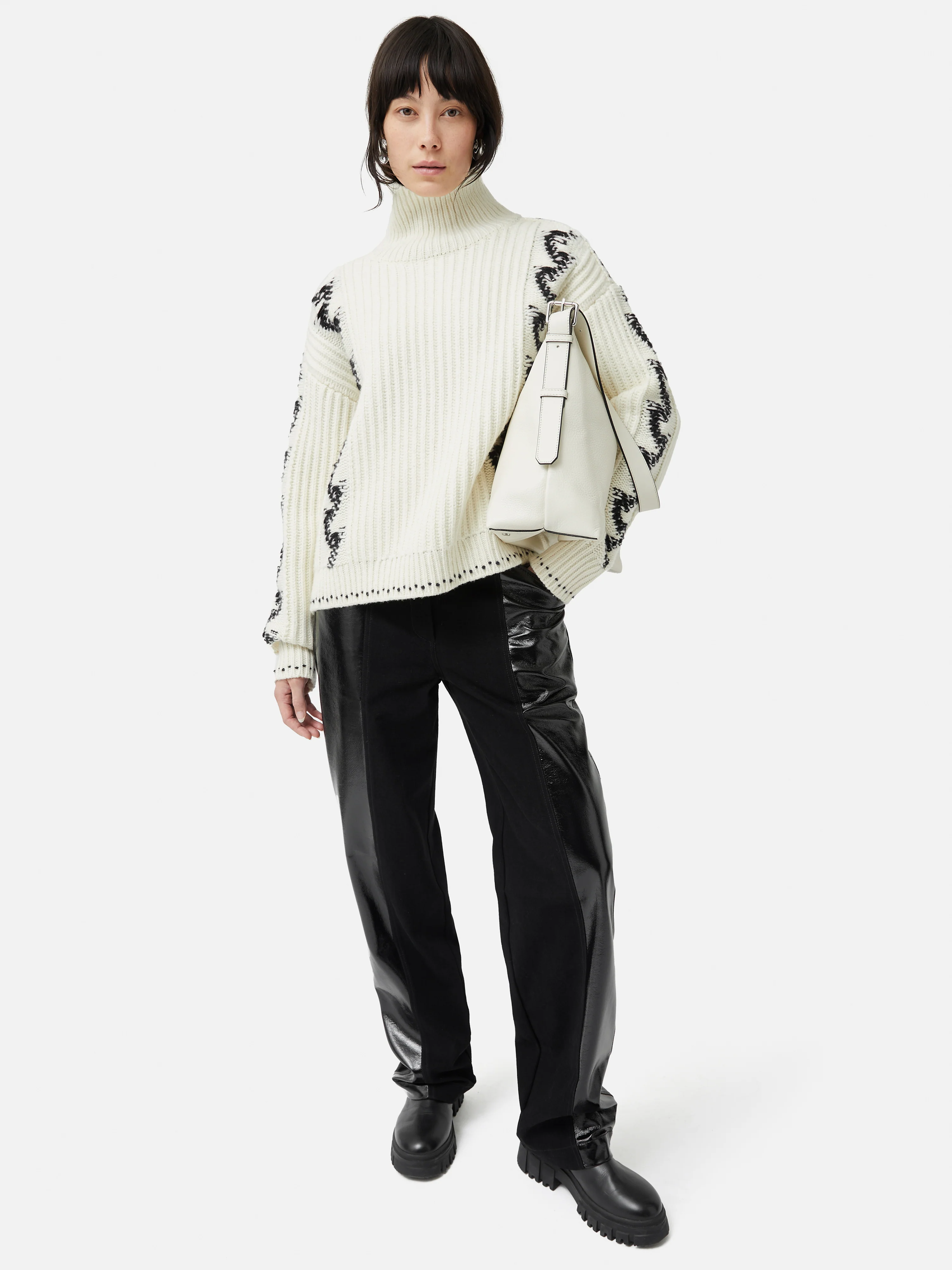 Beck Patent Panelled Jean | Black - Image 6