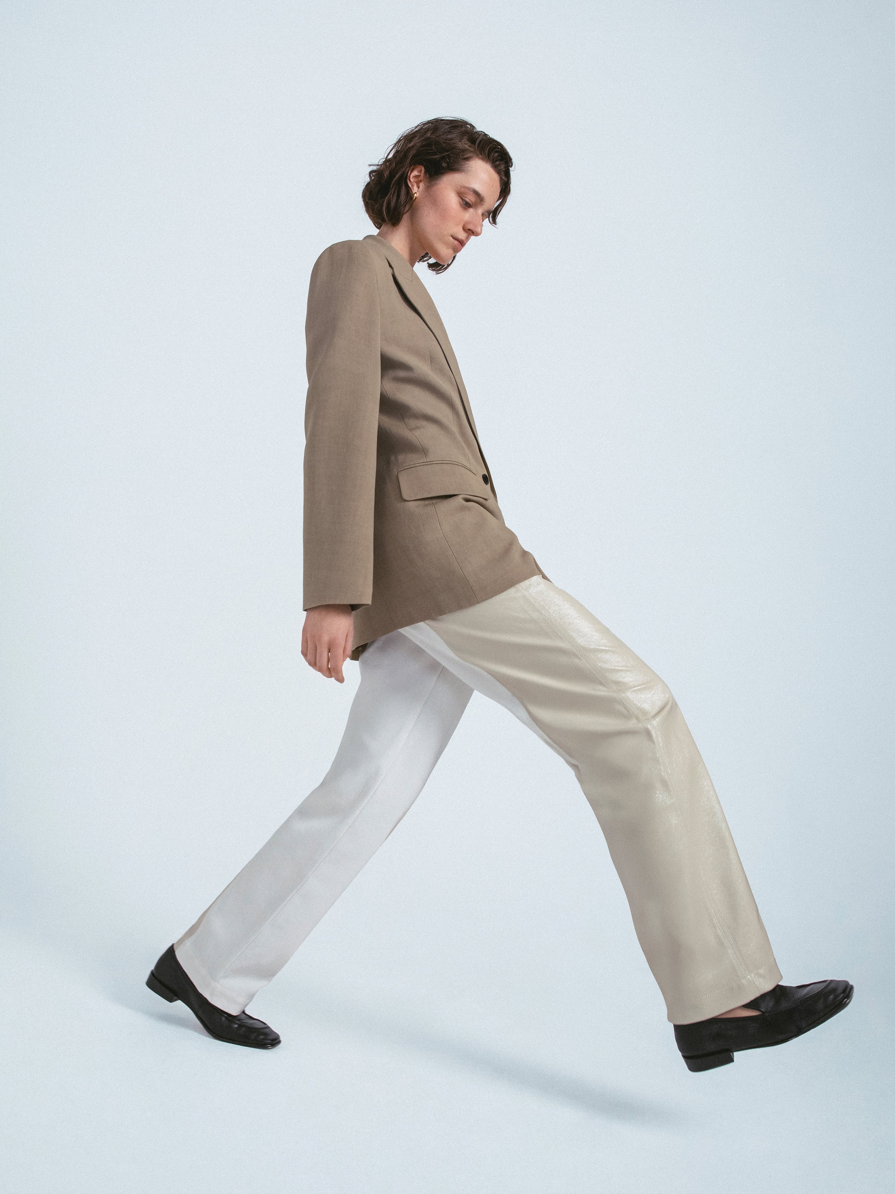 Beck Patent Panelled Jean | Cream - Image 2