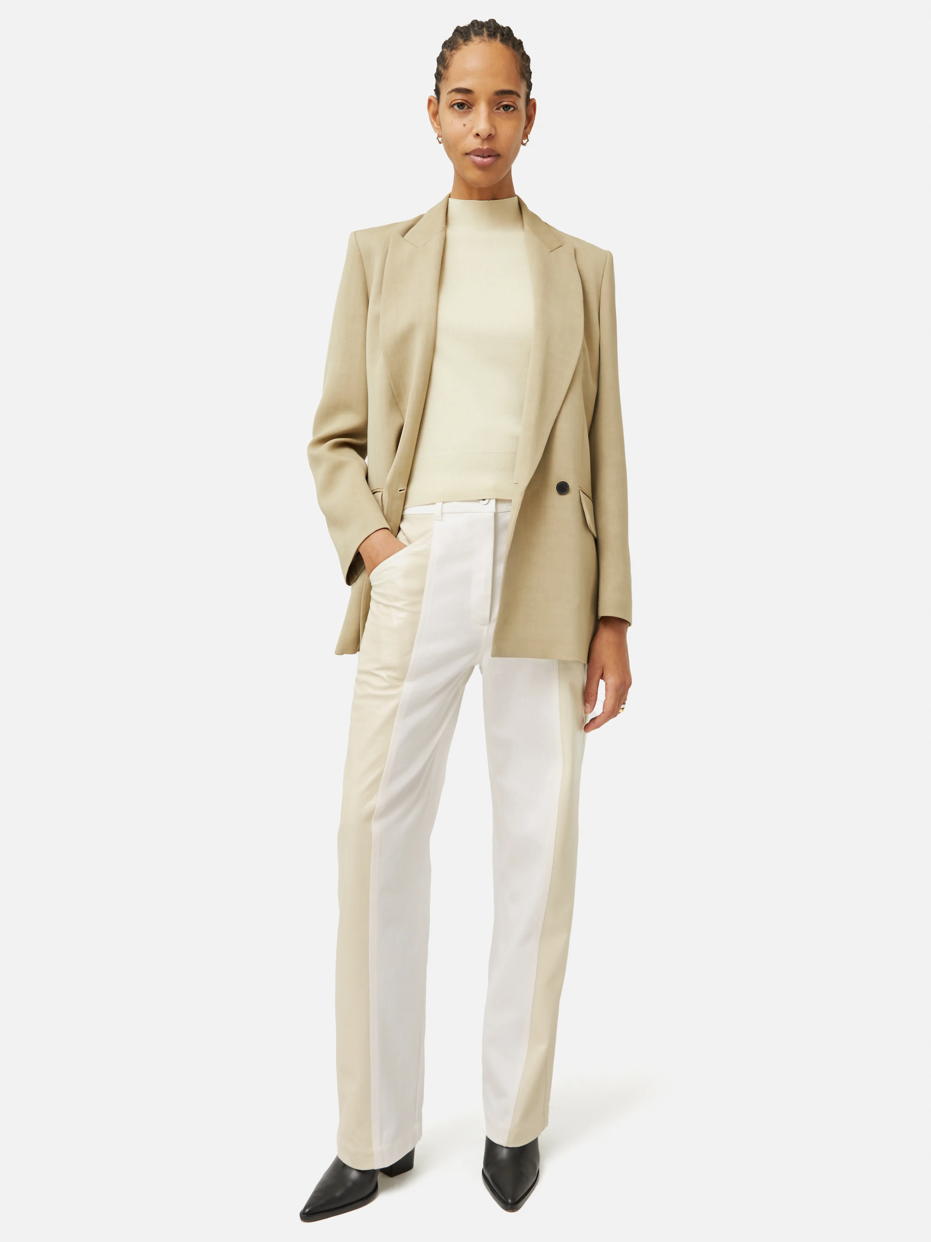 Beck Patent Panelled Jean | Cream - Image 7