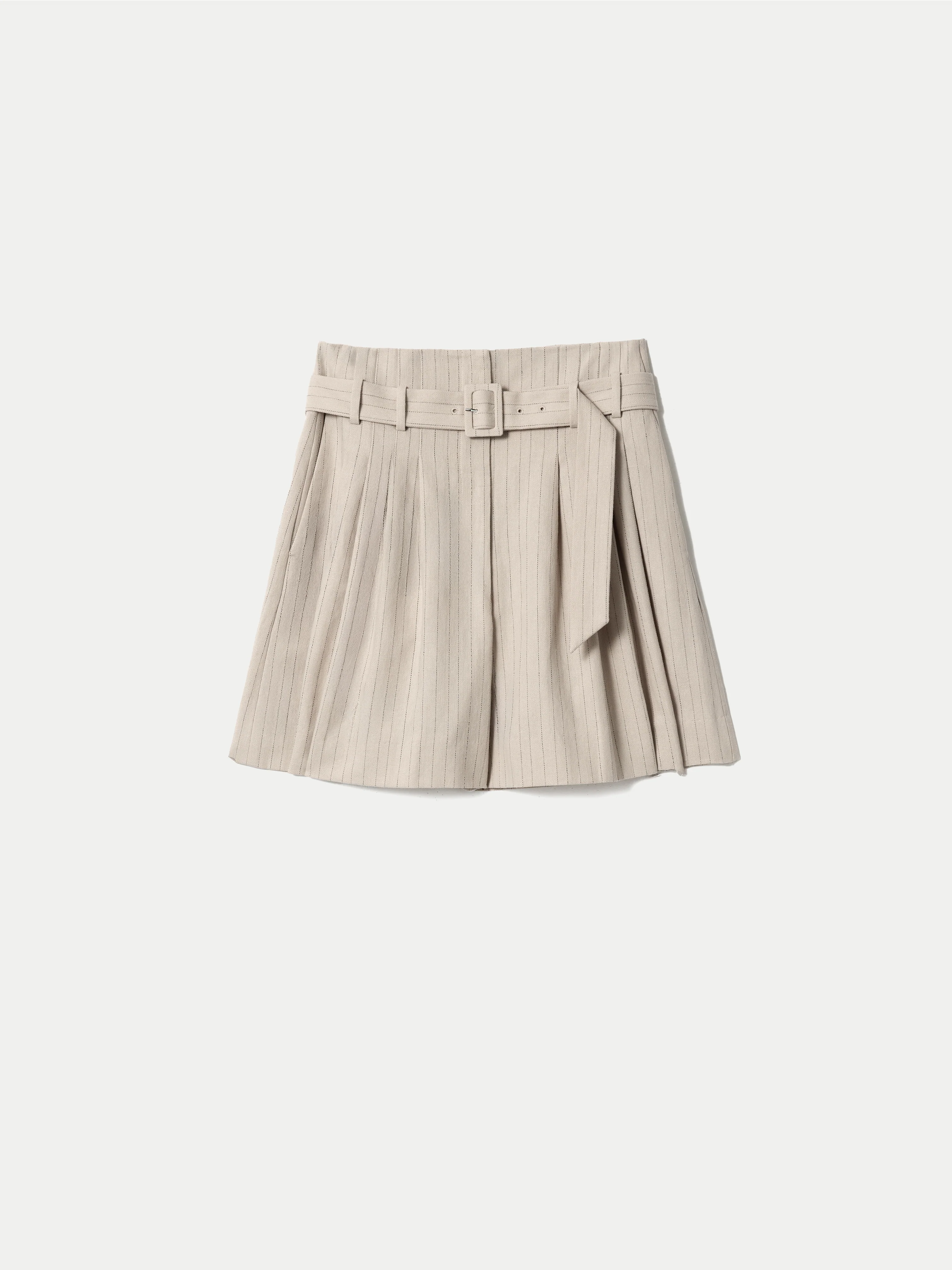 Linen Cotton Stripe Short | Beige - Image 6