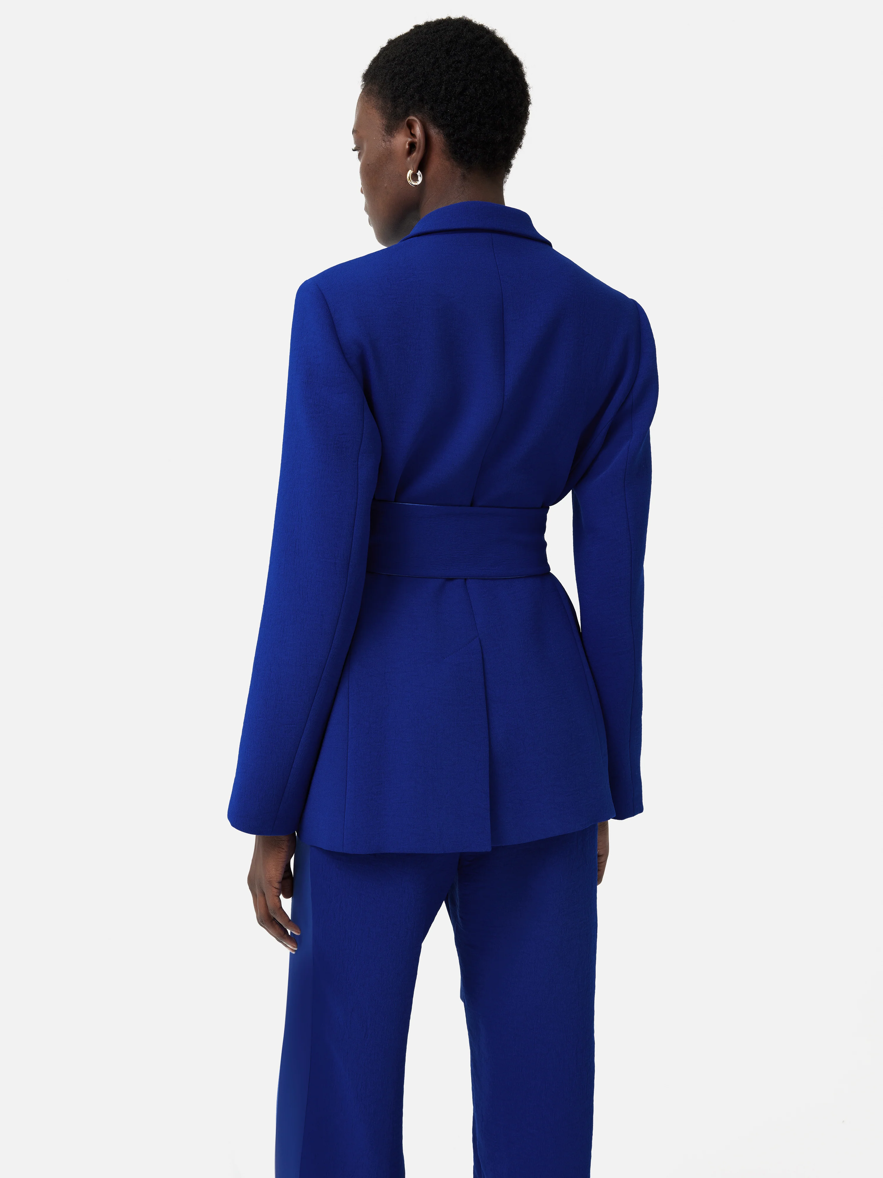 Belted Tuxedo Jacket | Blue - Image 5