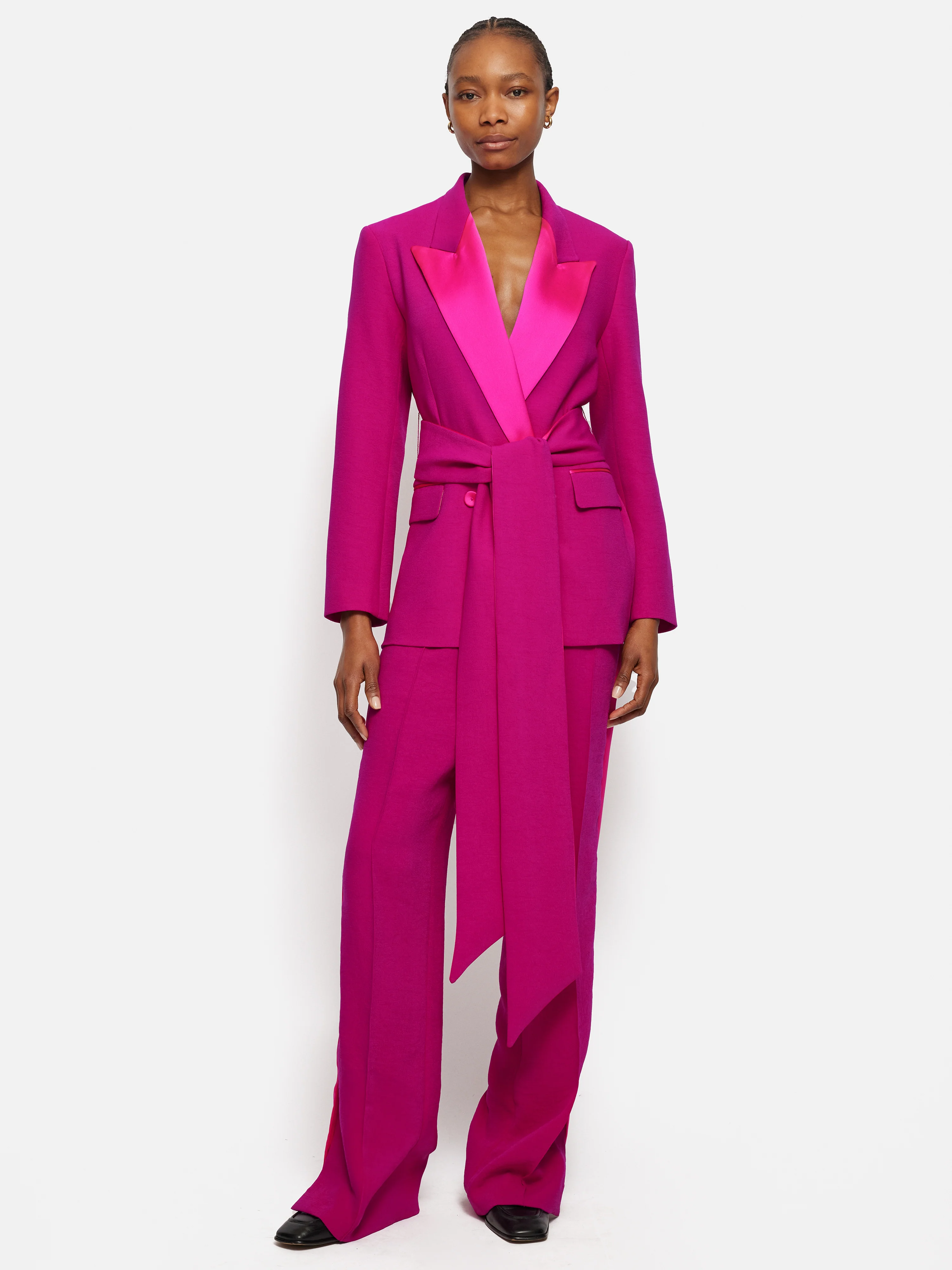 Belted Tuxedo Jacket | Pink - Image 3