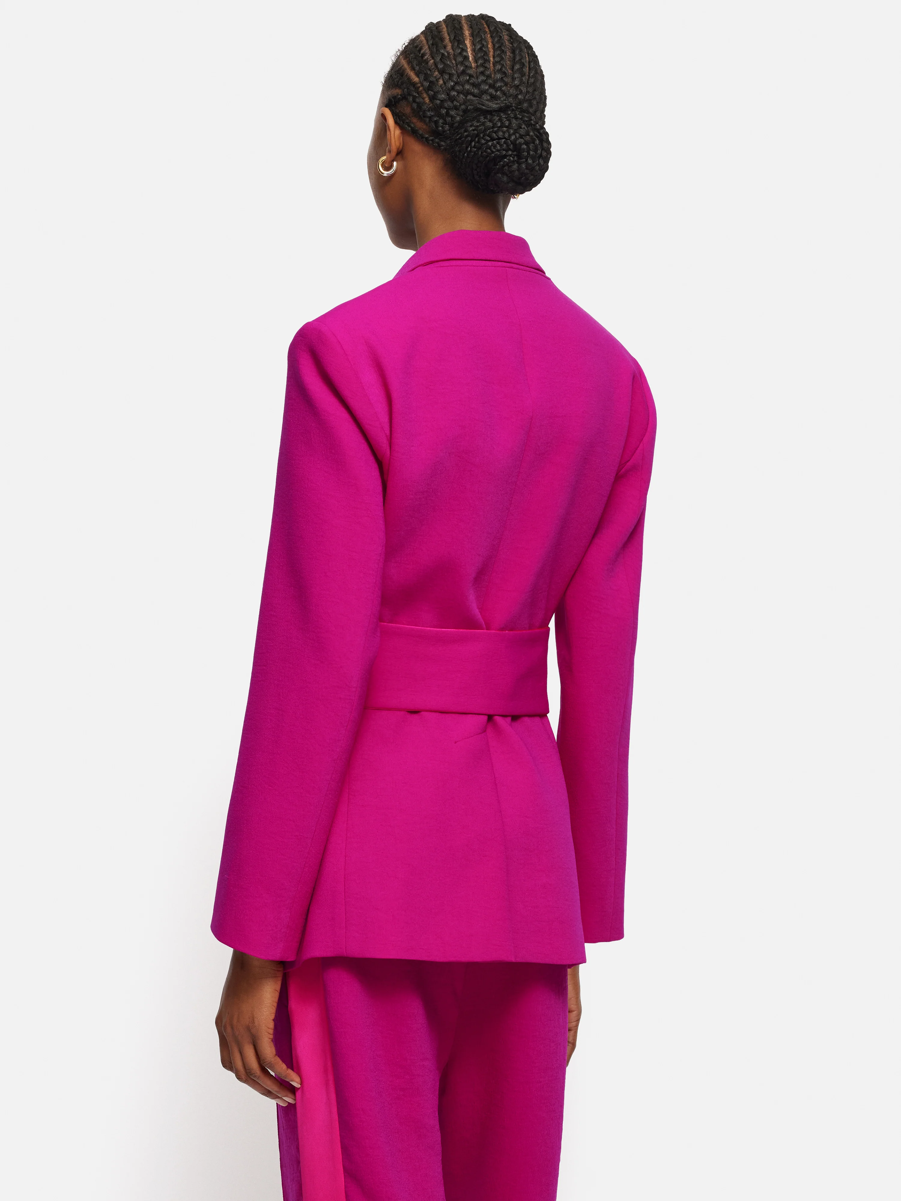 Belted Tuxedo Jacket | Pink - Image 5