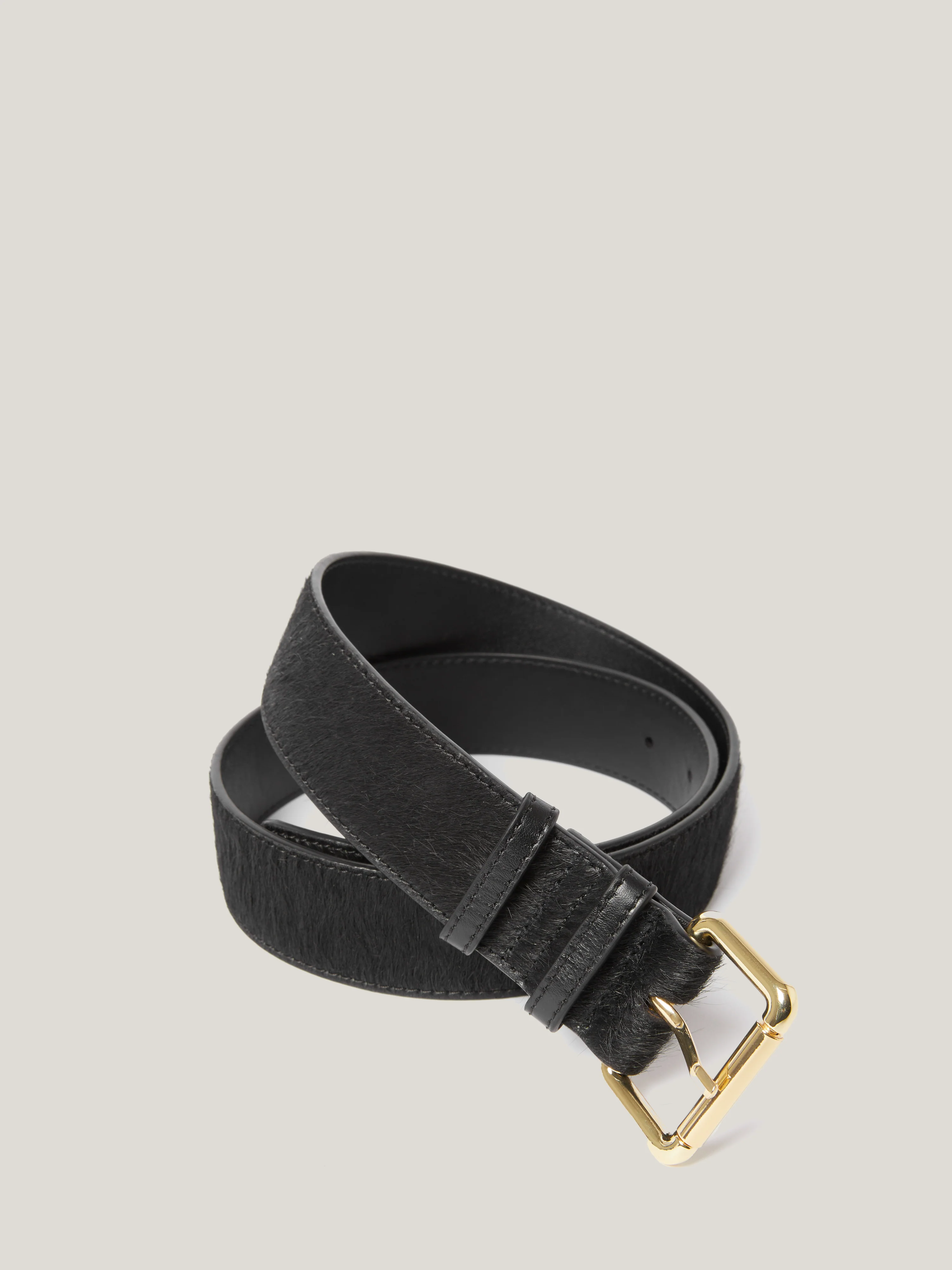 Black Calf Hair Belt | Black - Image 4