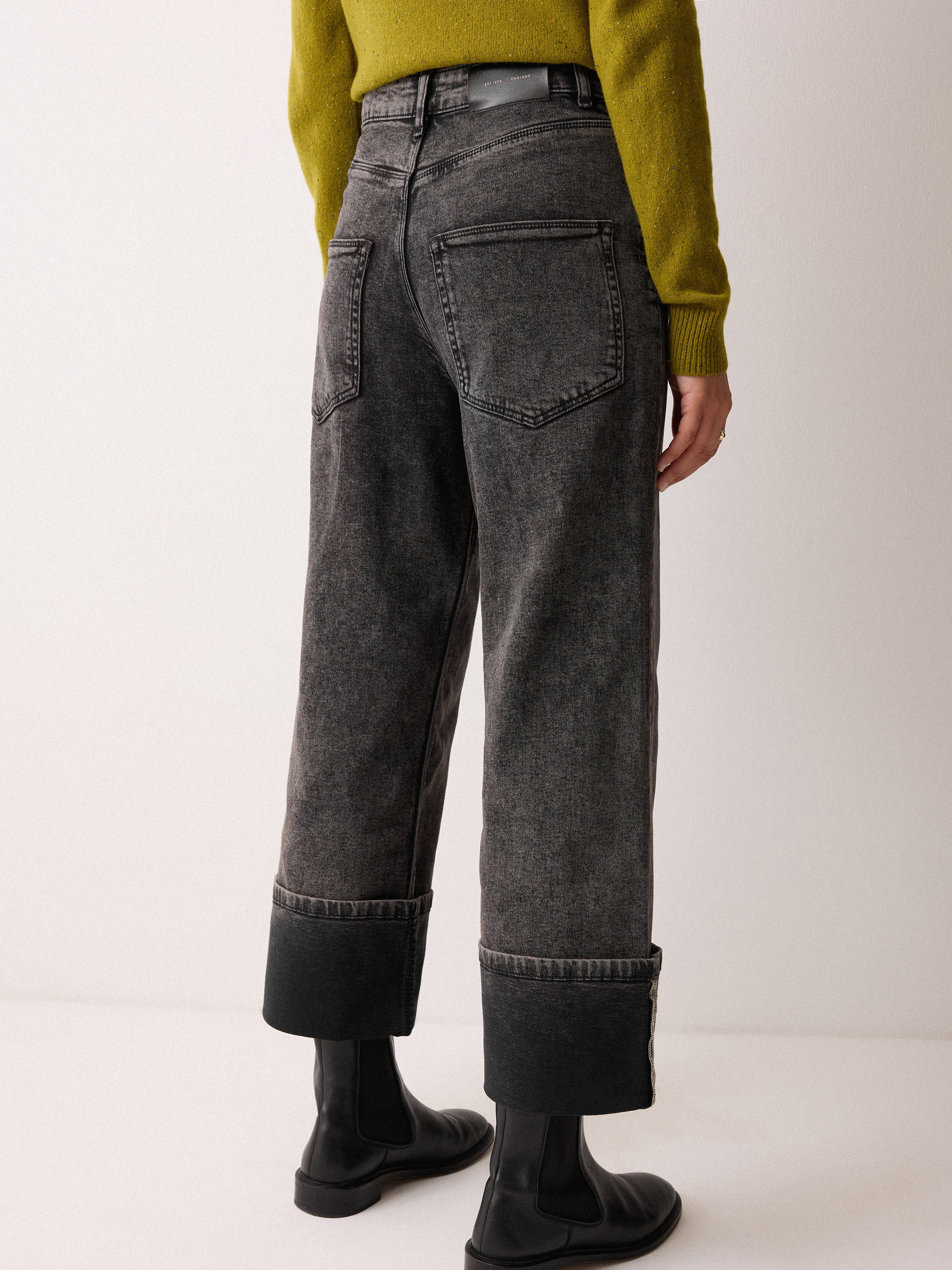 Blair Turn Up Jean | Black Snow Wash - Image 4