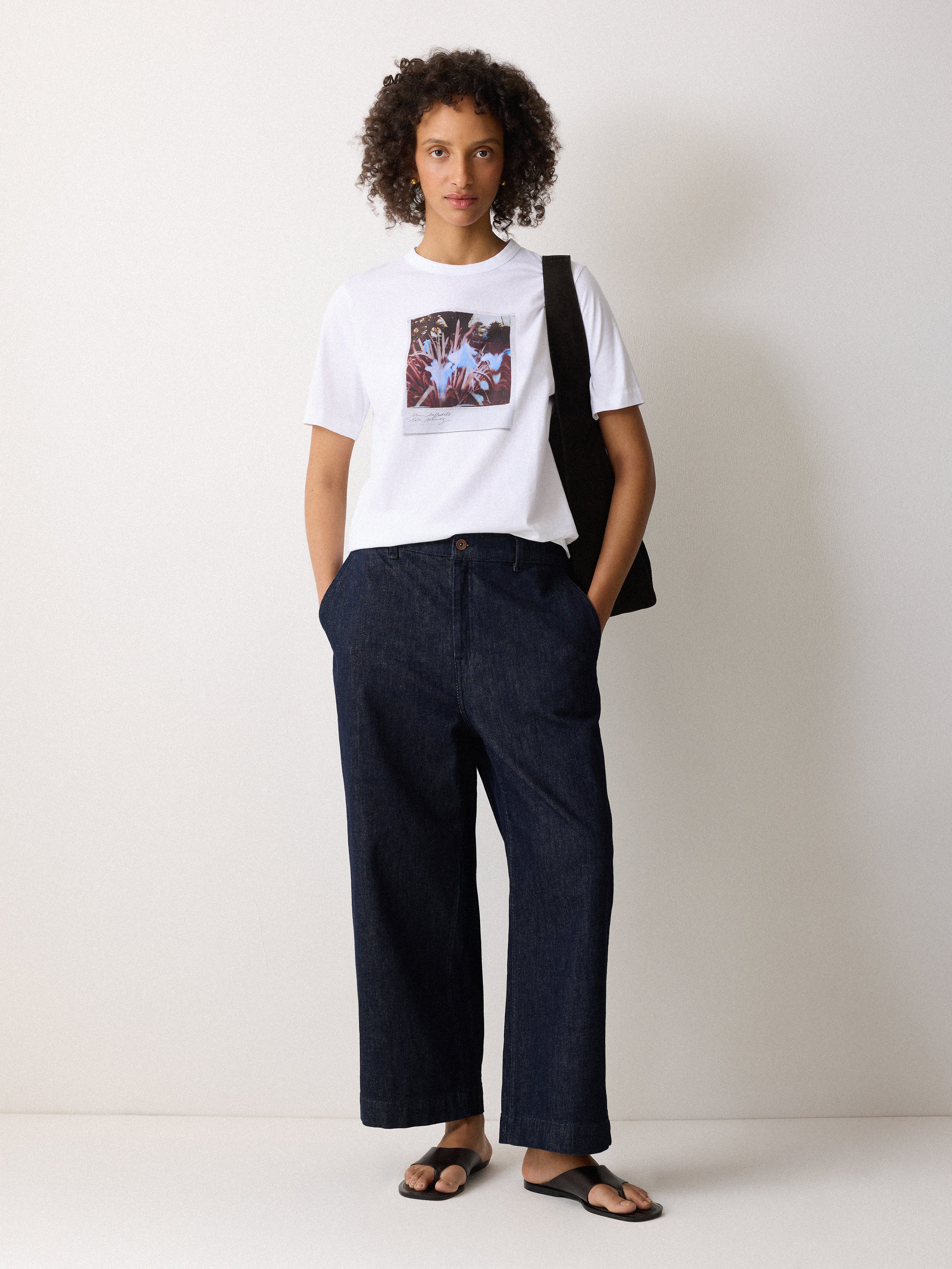 Blue Daffodils T-shirt | White - Image 2
