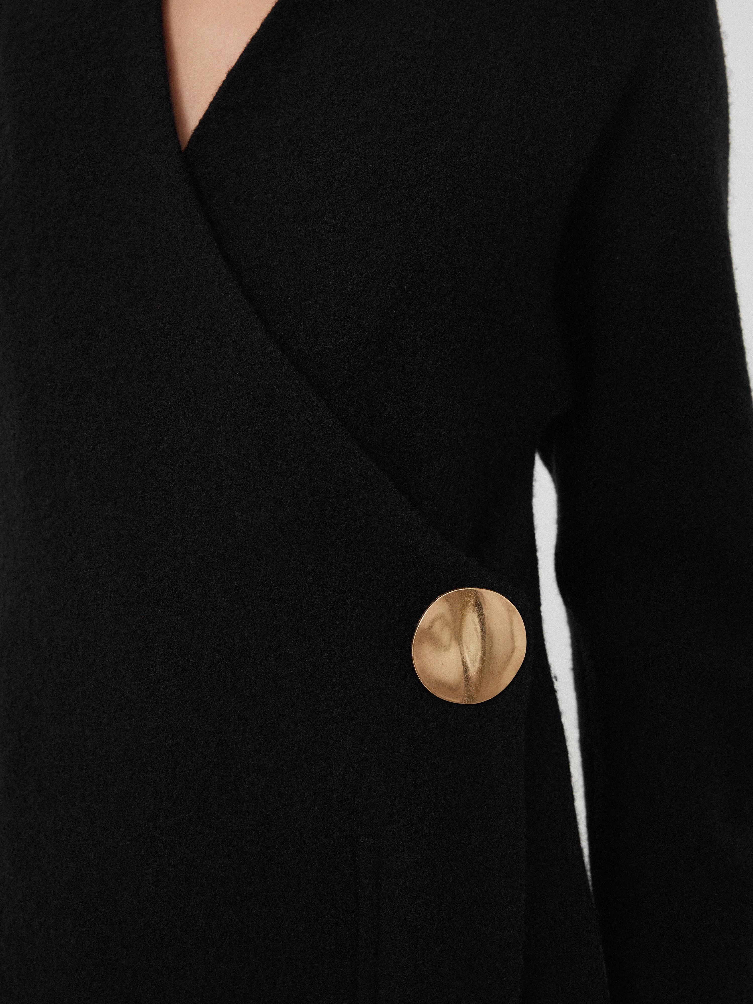 Boiled Wool Blend Disc Dress | Black - Image 3