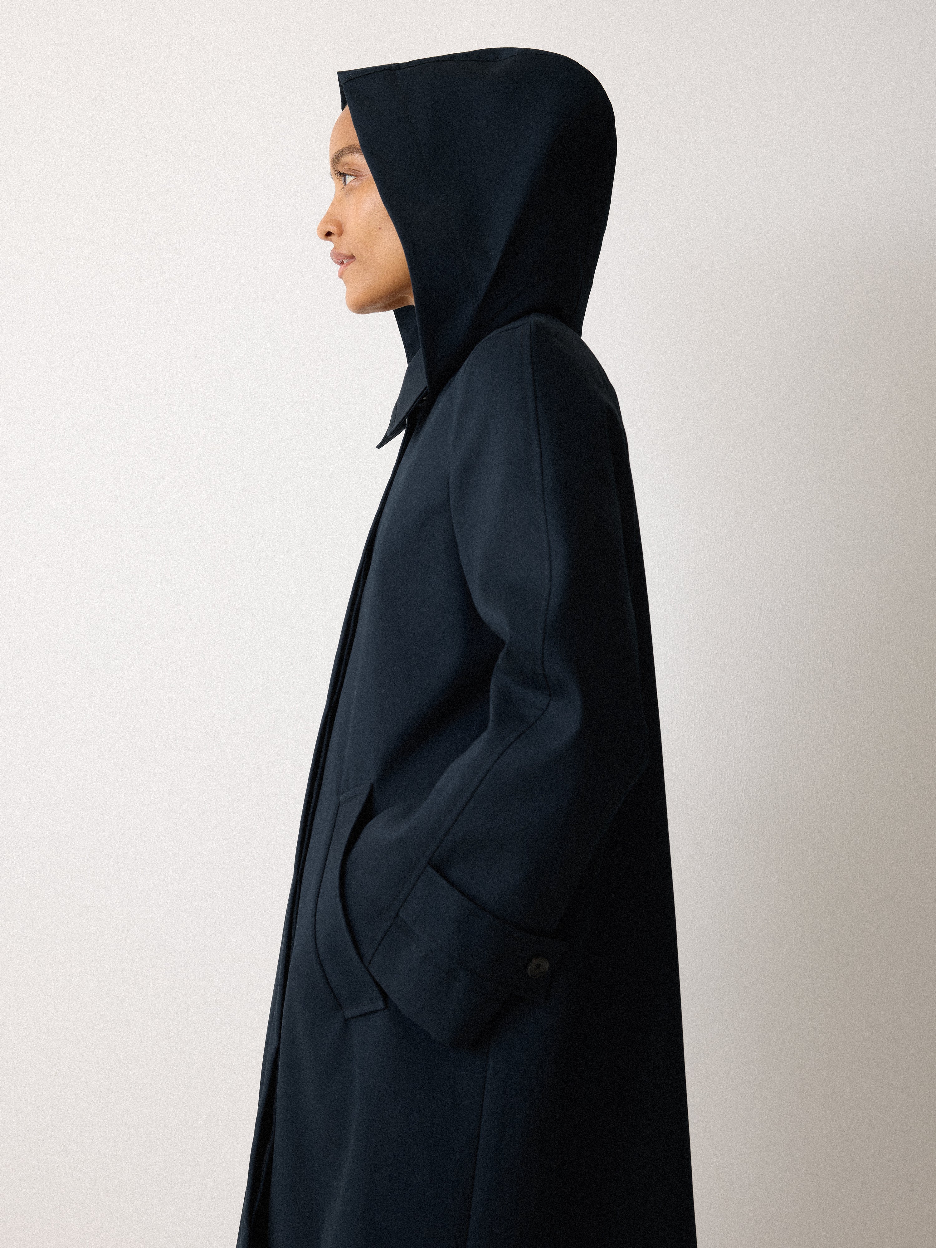 British Millerain Cotton Rain Mac | Navy - Image 3
