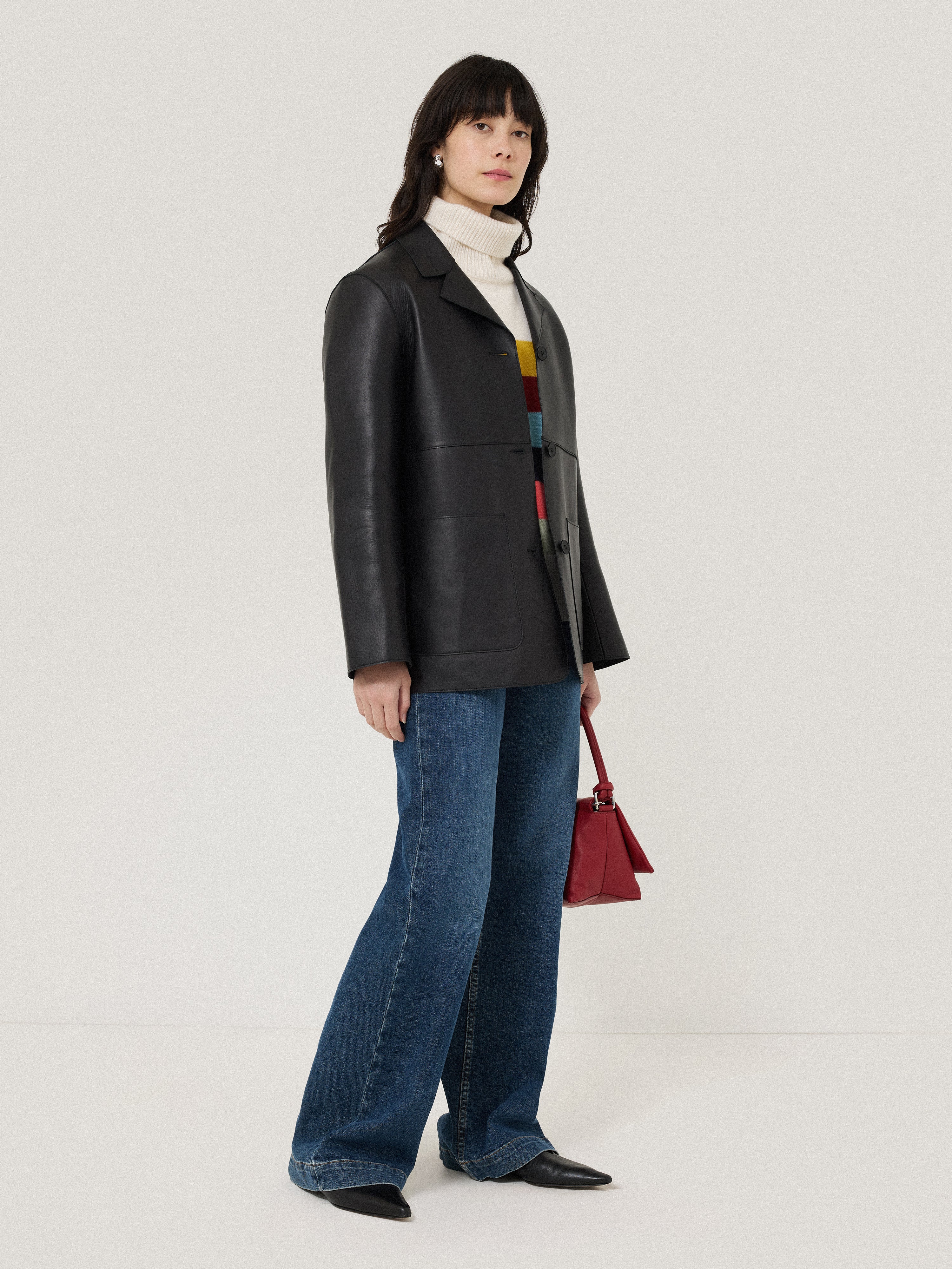 Bonded Leather Jacket | Black - Image 6