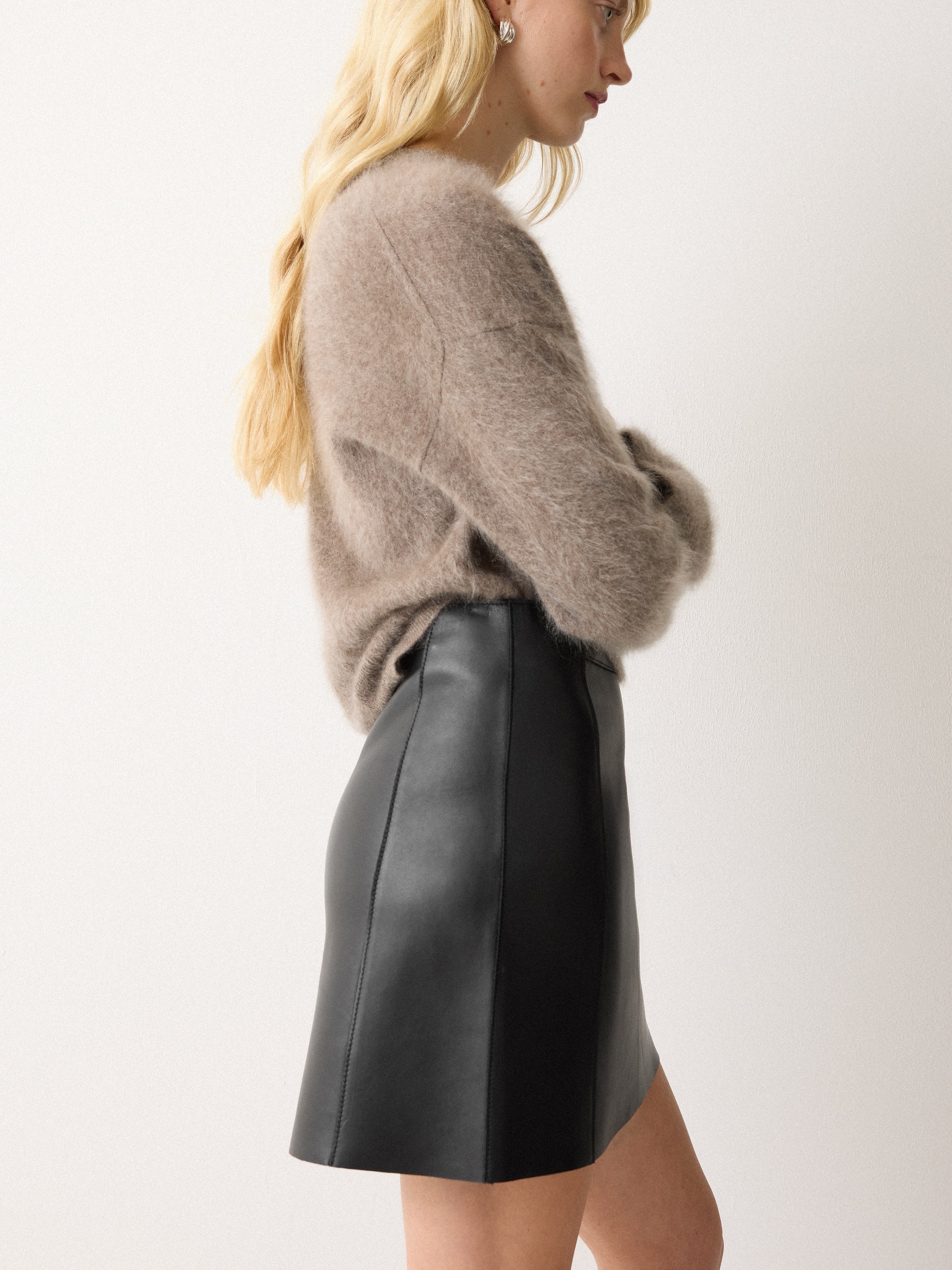 Bonded Leather Mini Skirt | Black - Image 2