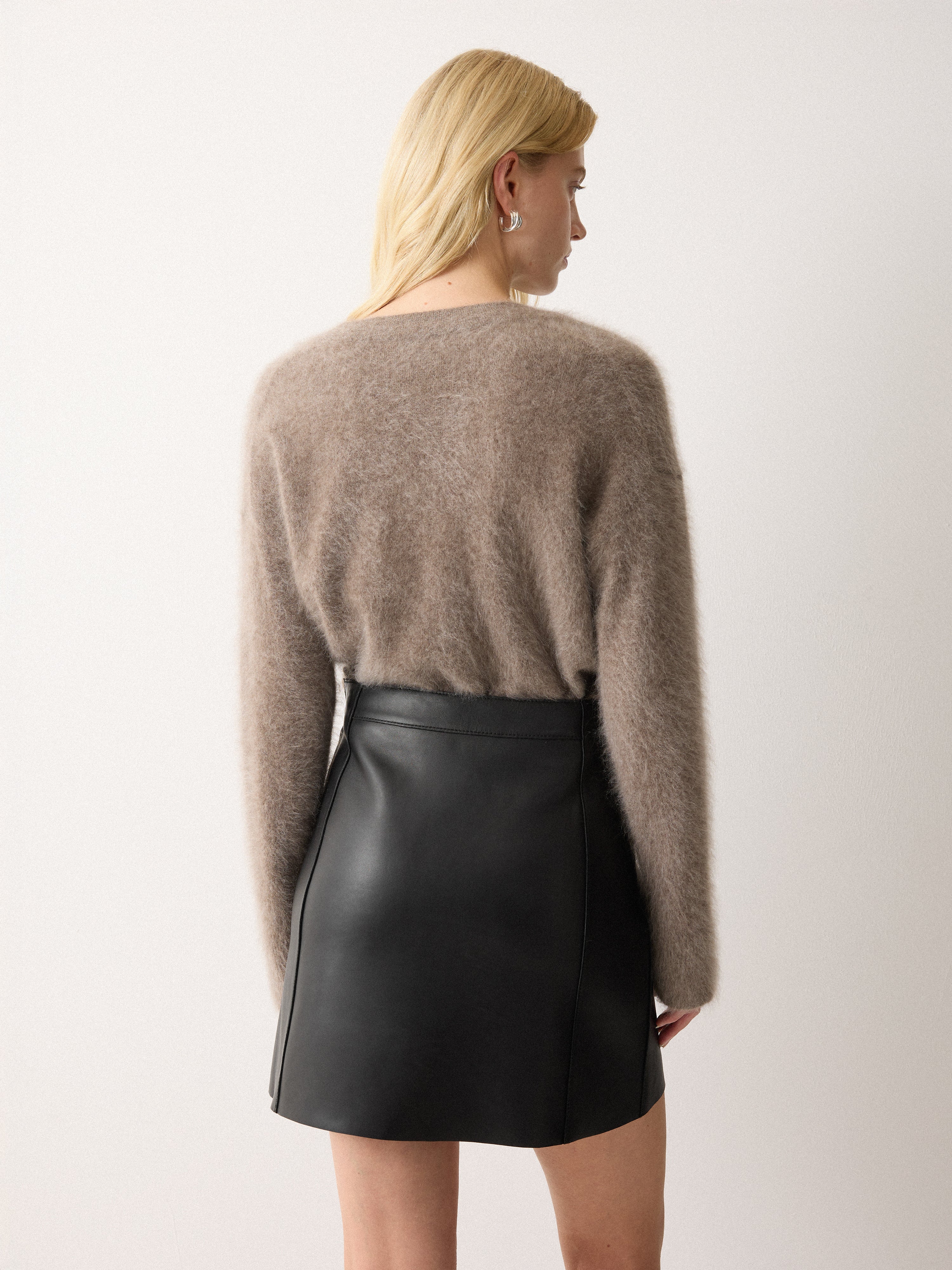 Bonded Leather Mini Skirt | Black - Image 4