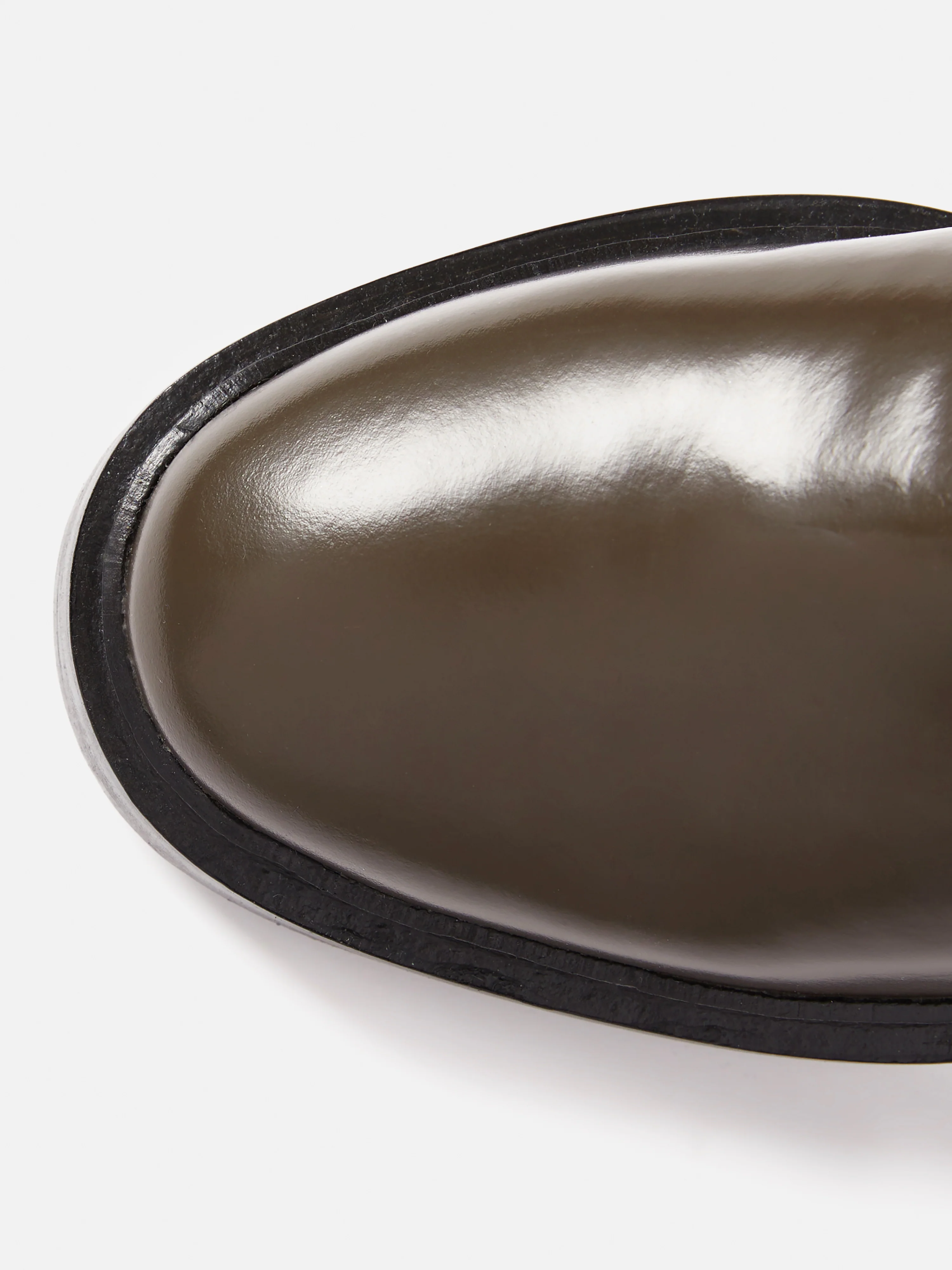 Box Leather Biker Boot | Khaki - Image 3