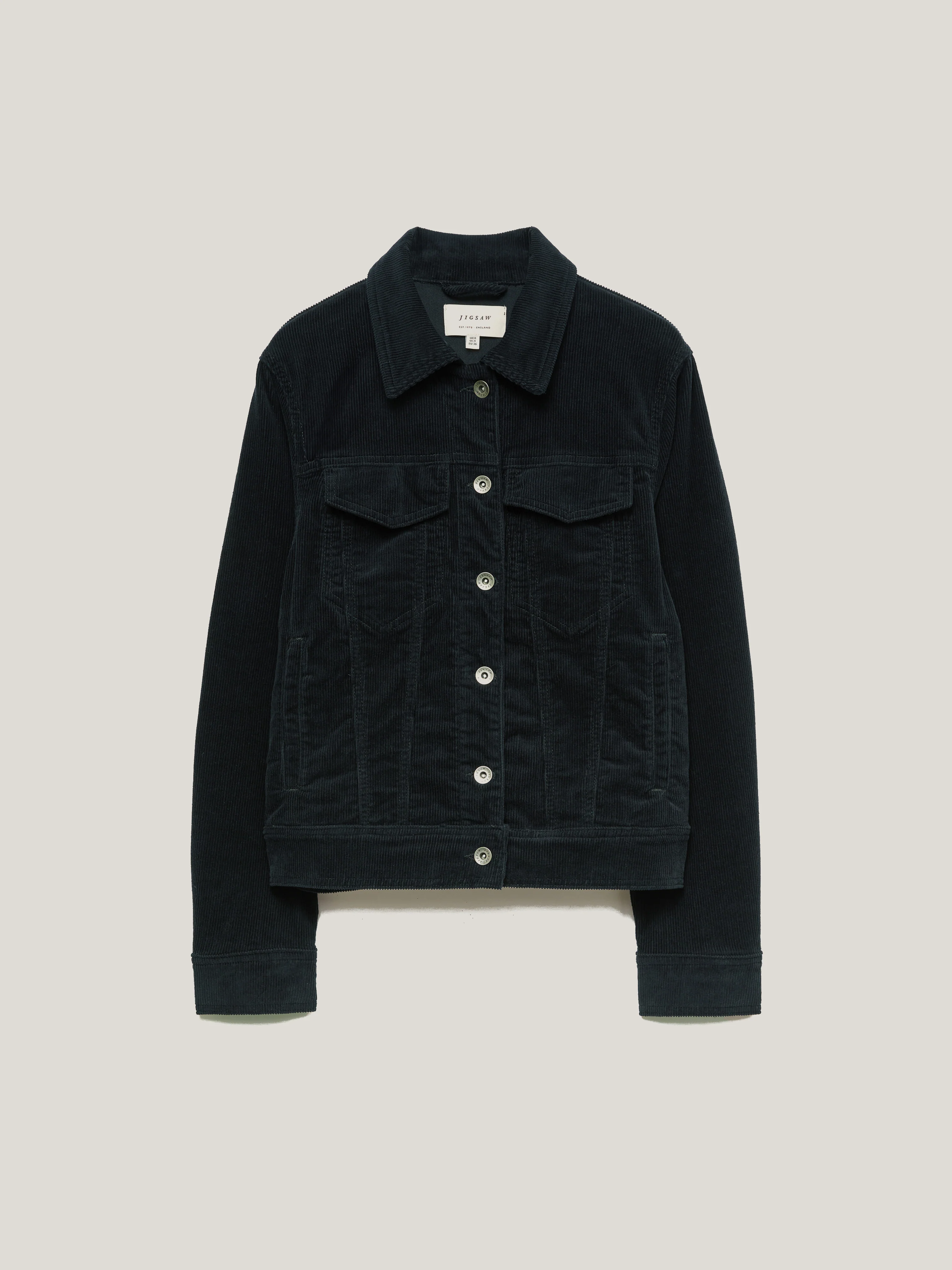 Boxy Cord Trucker Jacket | Navy - Image 12