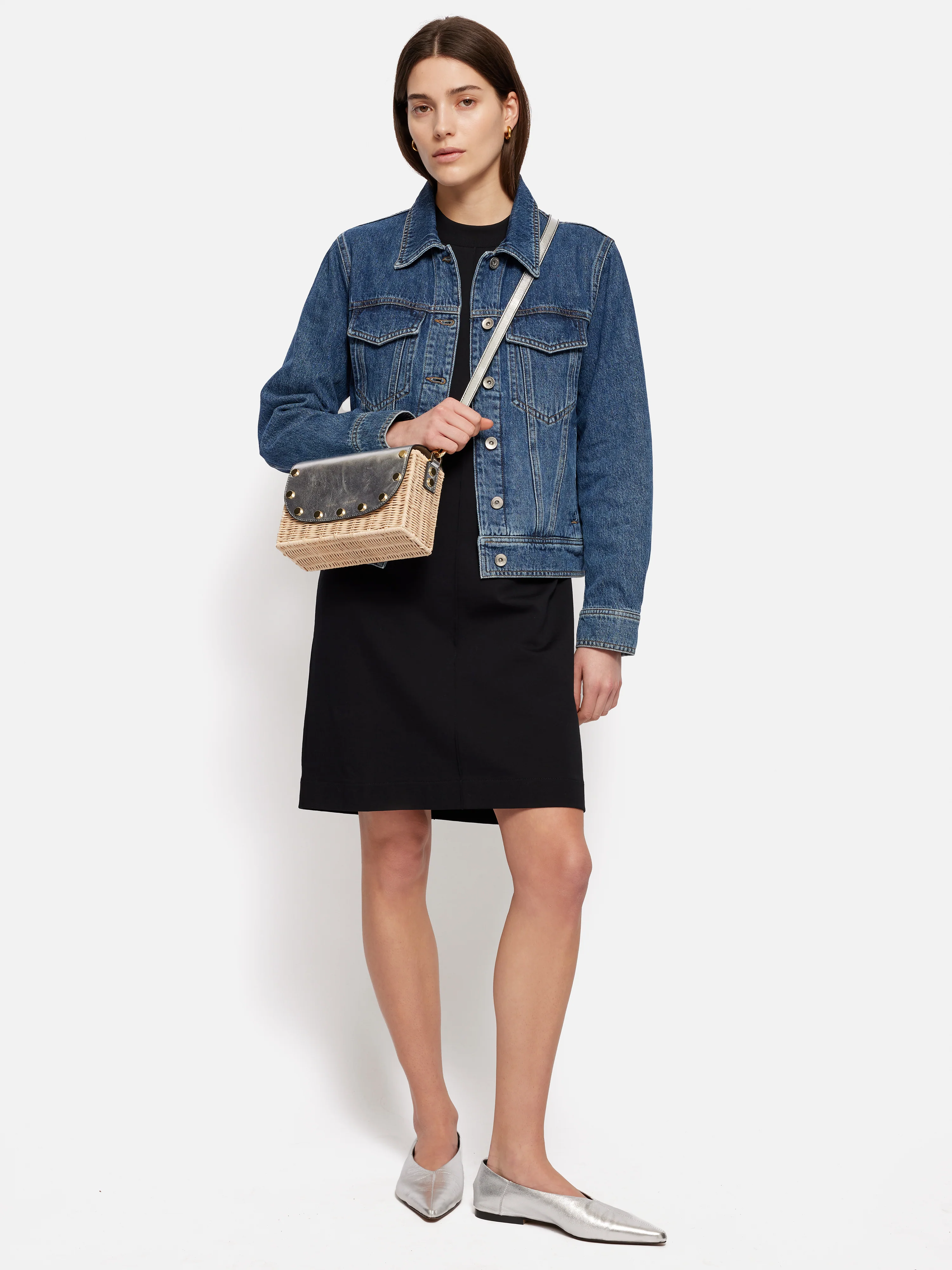 Boxy Straw Cross Body | Silver - Image 6