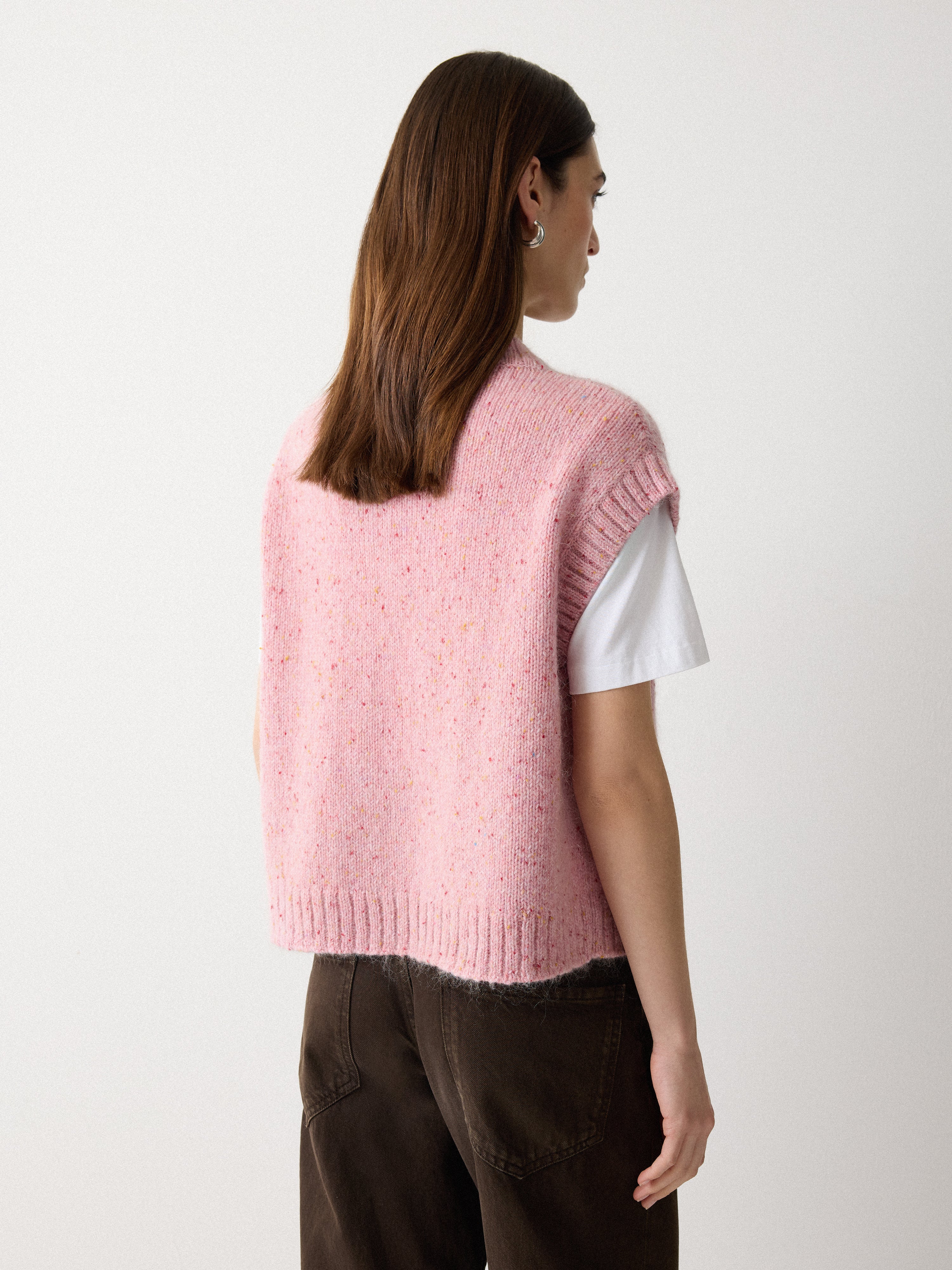 Boxy V Neck Speckled Tank Boxy V Neck Speckled Tank | Pink - Image 5