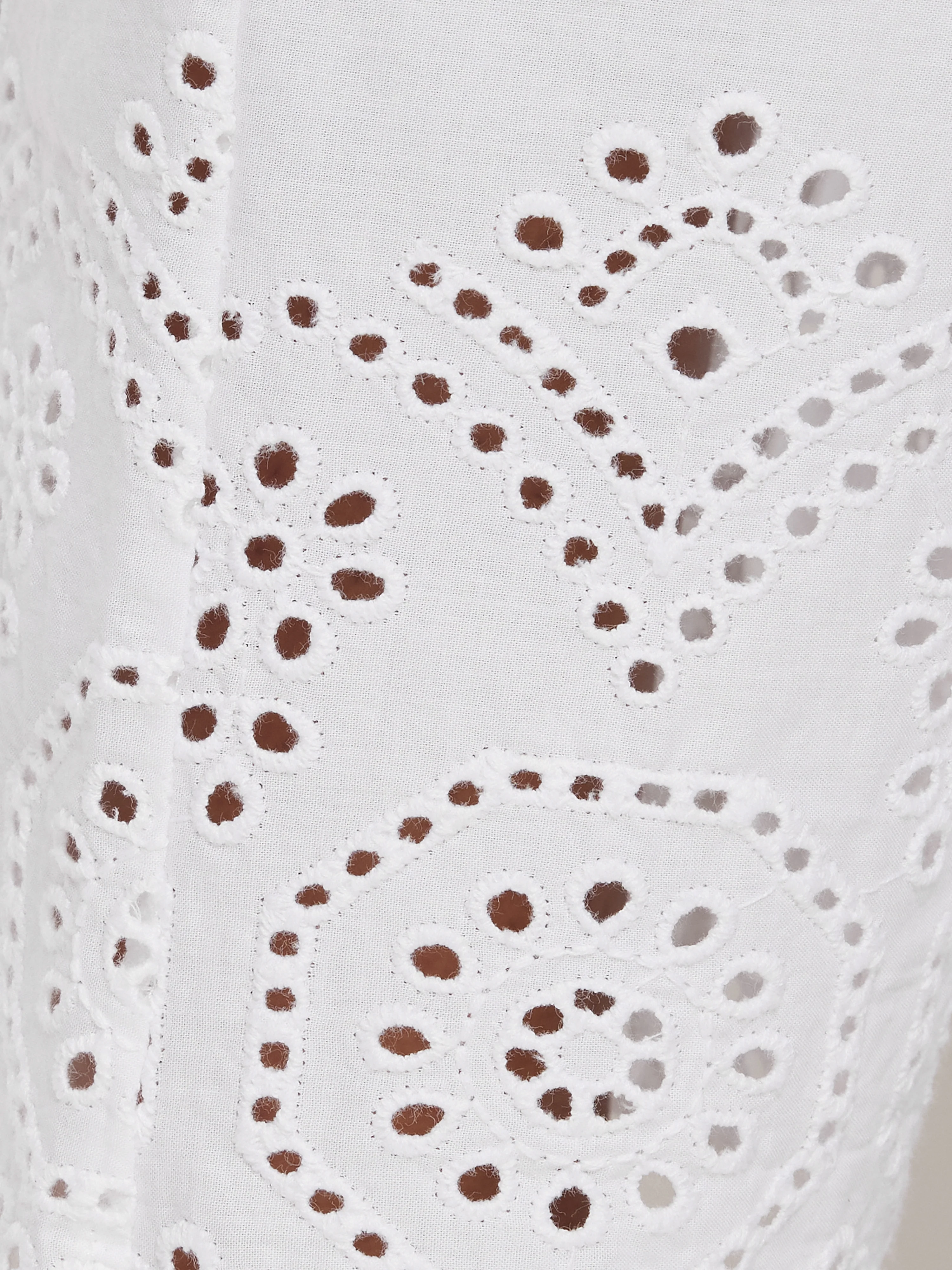 Broderie Anglaise Cropped Pyjama Trouser | White - Image 5