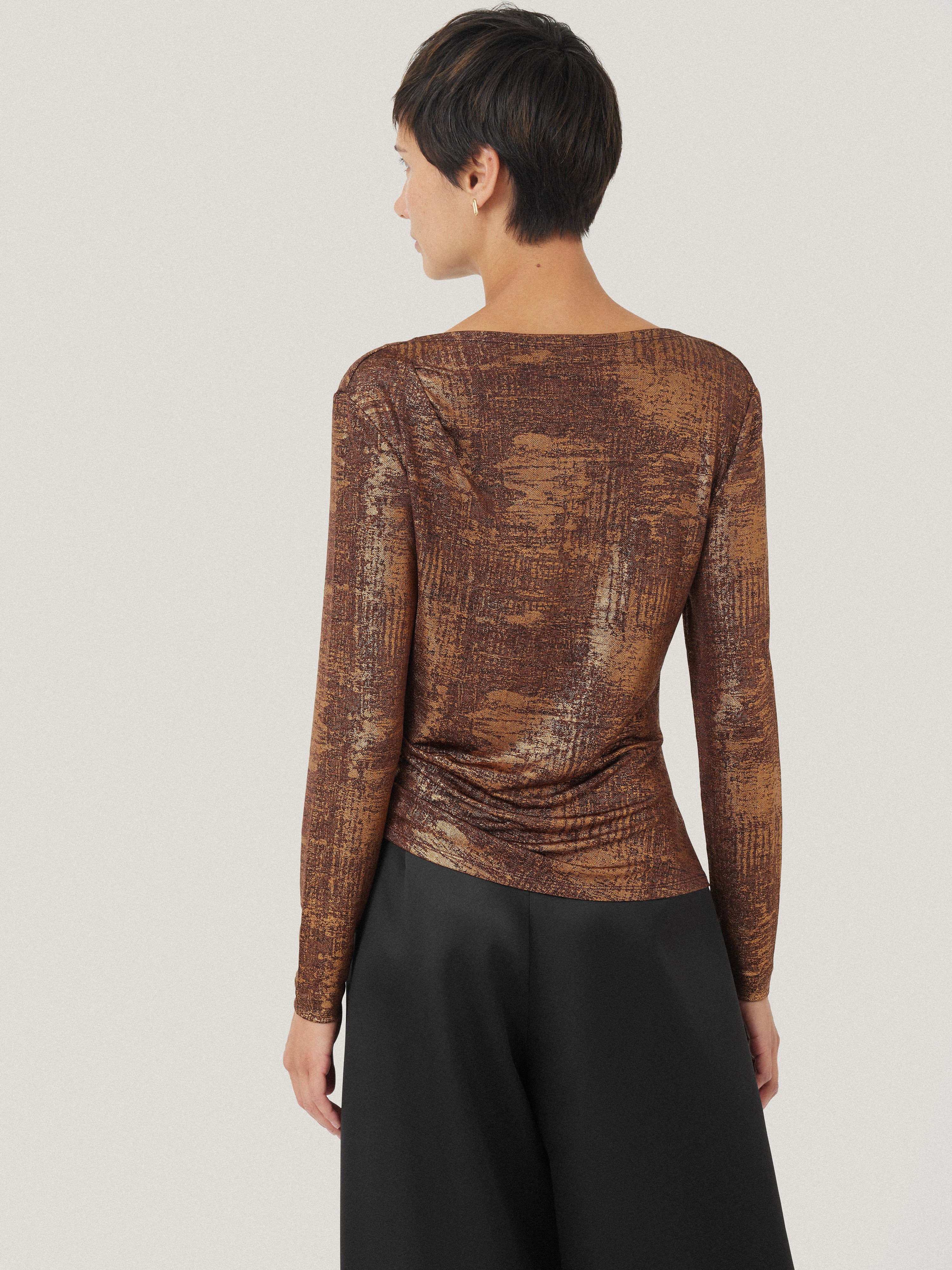 Brushed Bronze Cowl Top | Bronze - Image 4