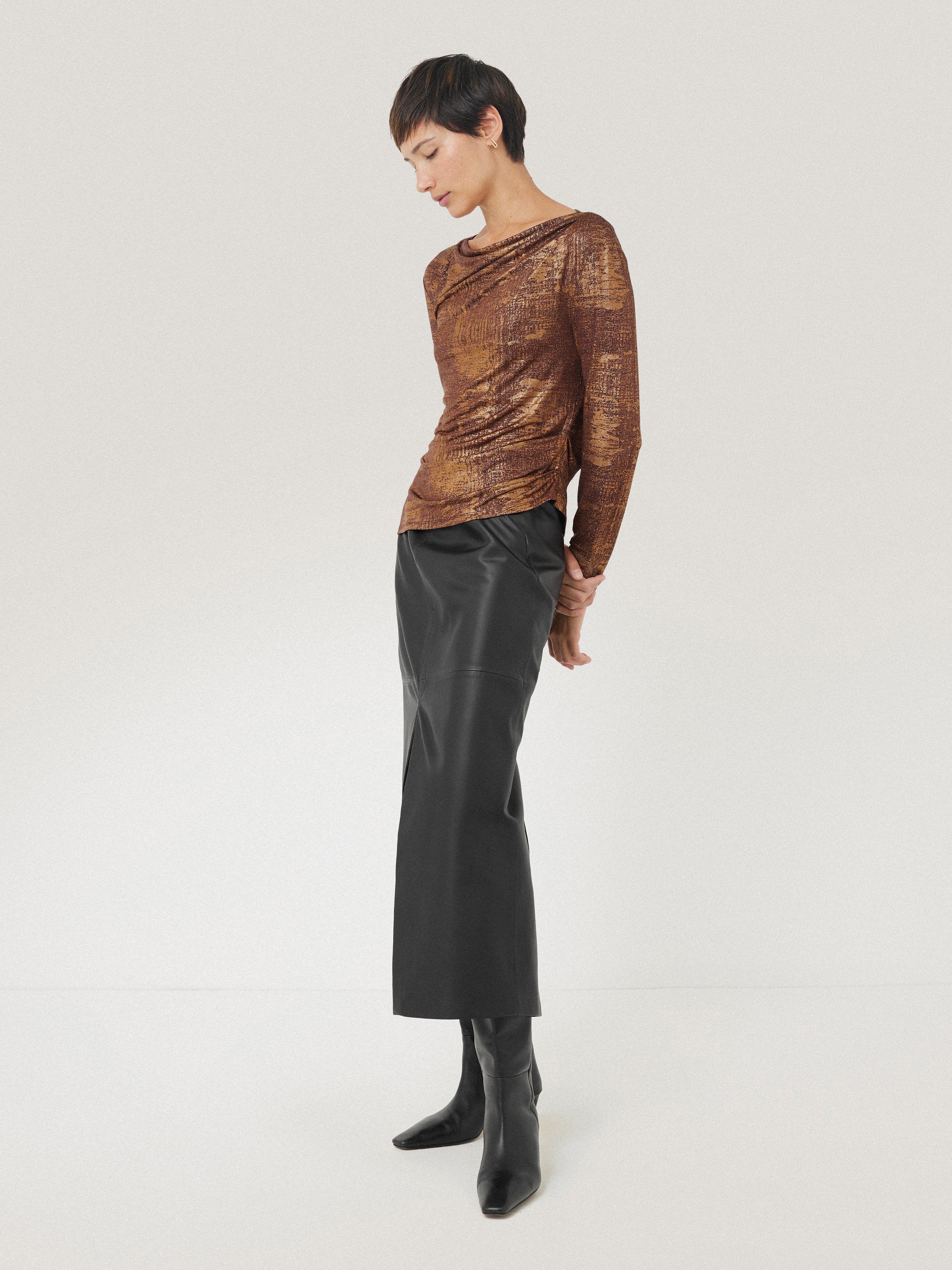 Brushed Bronze Cowl Top | Bronze - Image 5