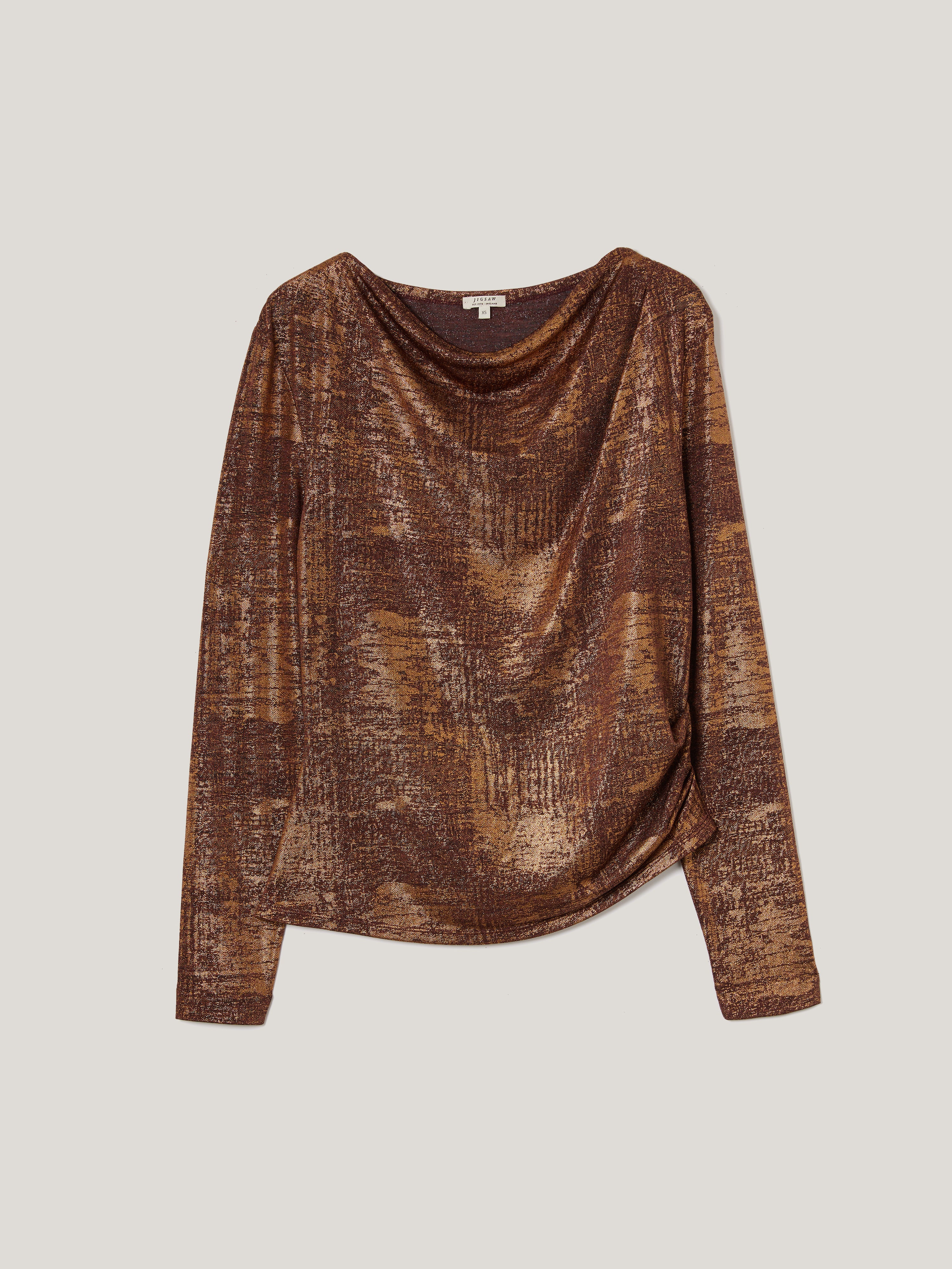 Brushed Bronze Cowl Top | Bronze - Image 7