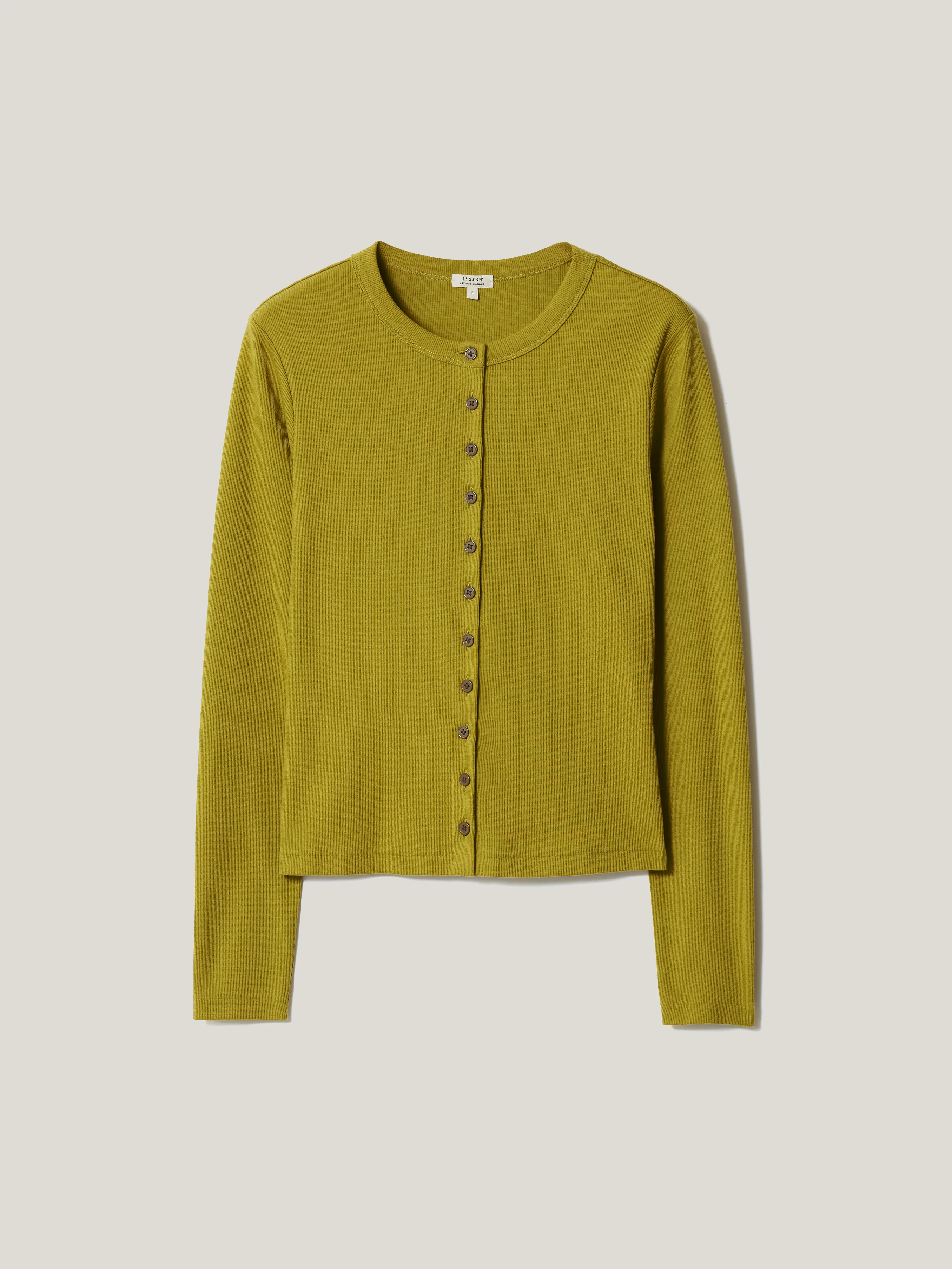 Button Through Baby Tee Cardigan | Green - Image 5