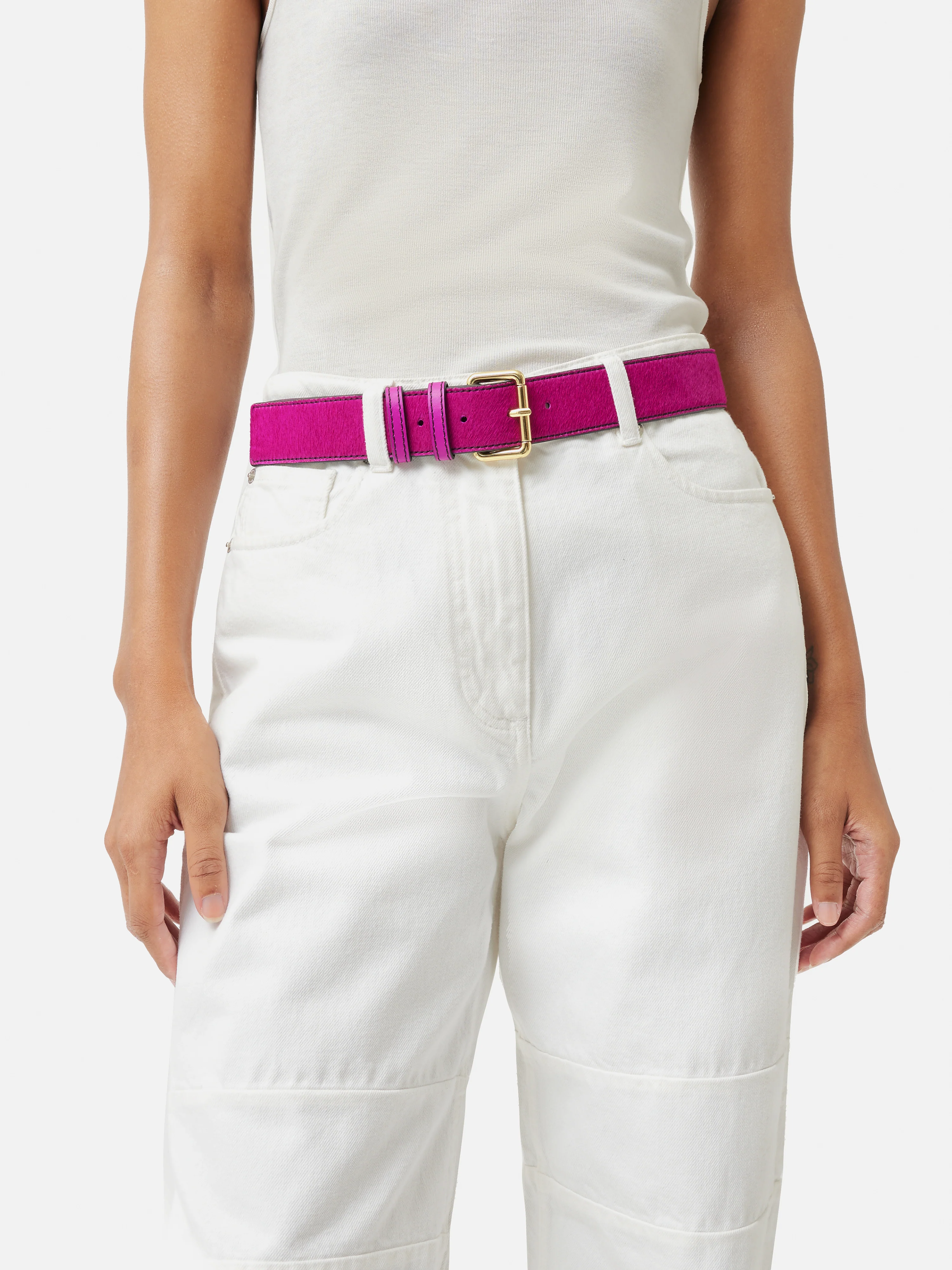 Calf Hair Jean Belt | Pink - Image 6
