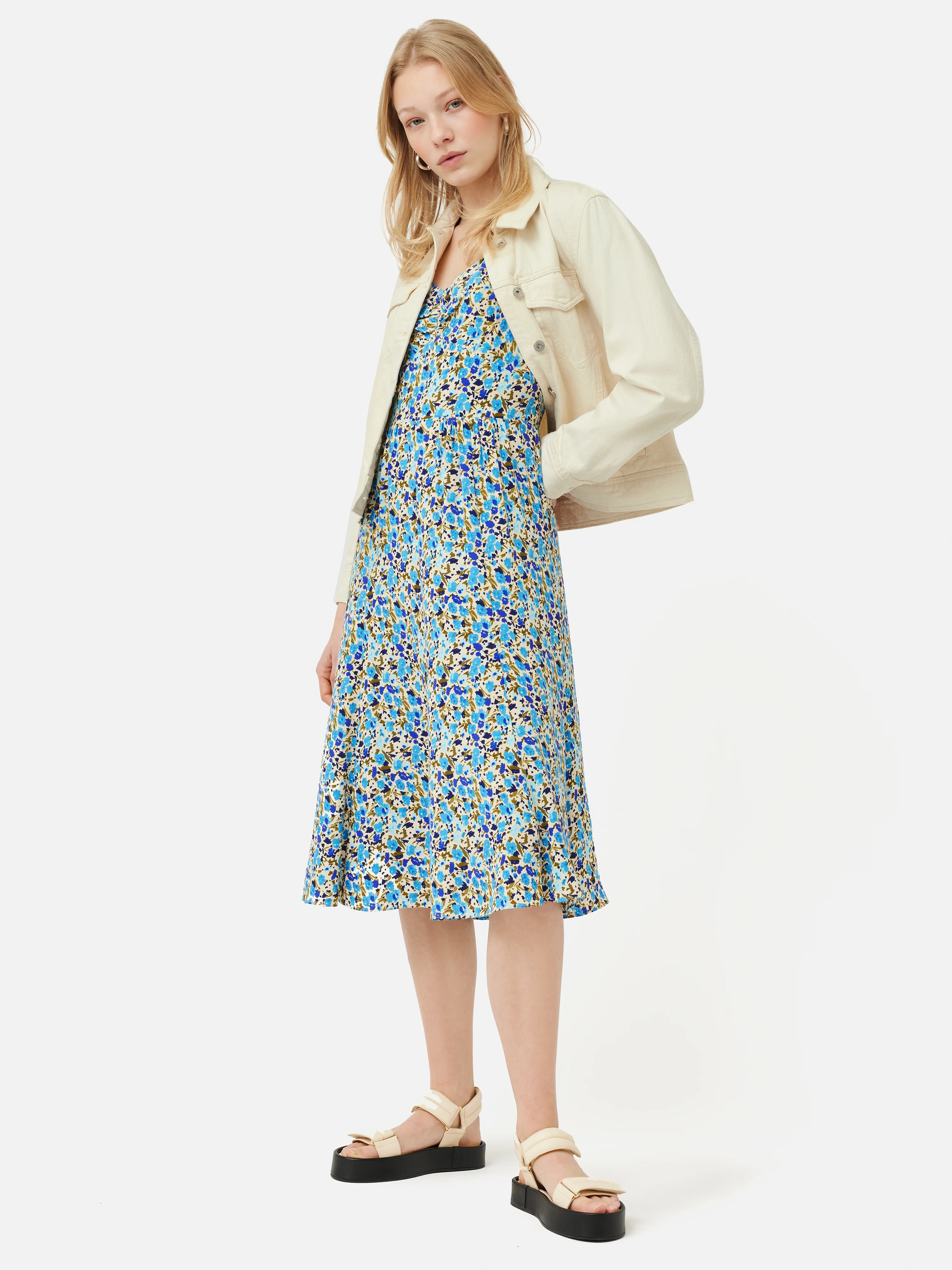 Carnation Tea Dress | Neutral - Image 4